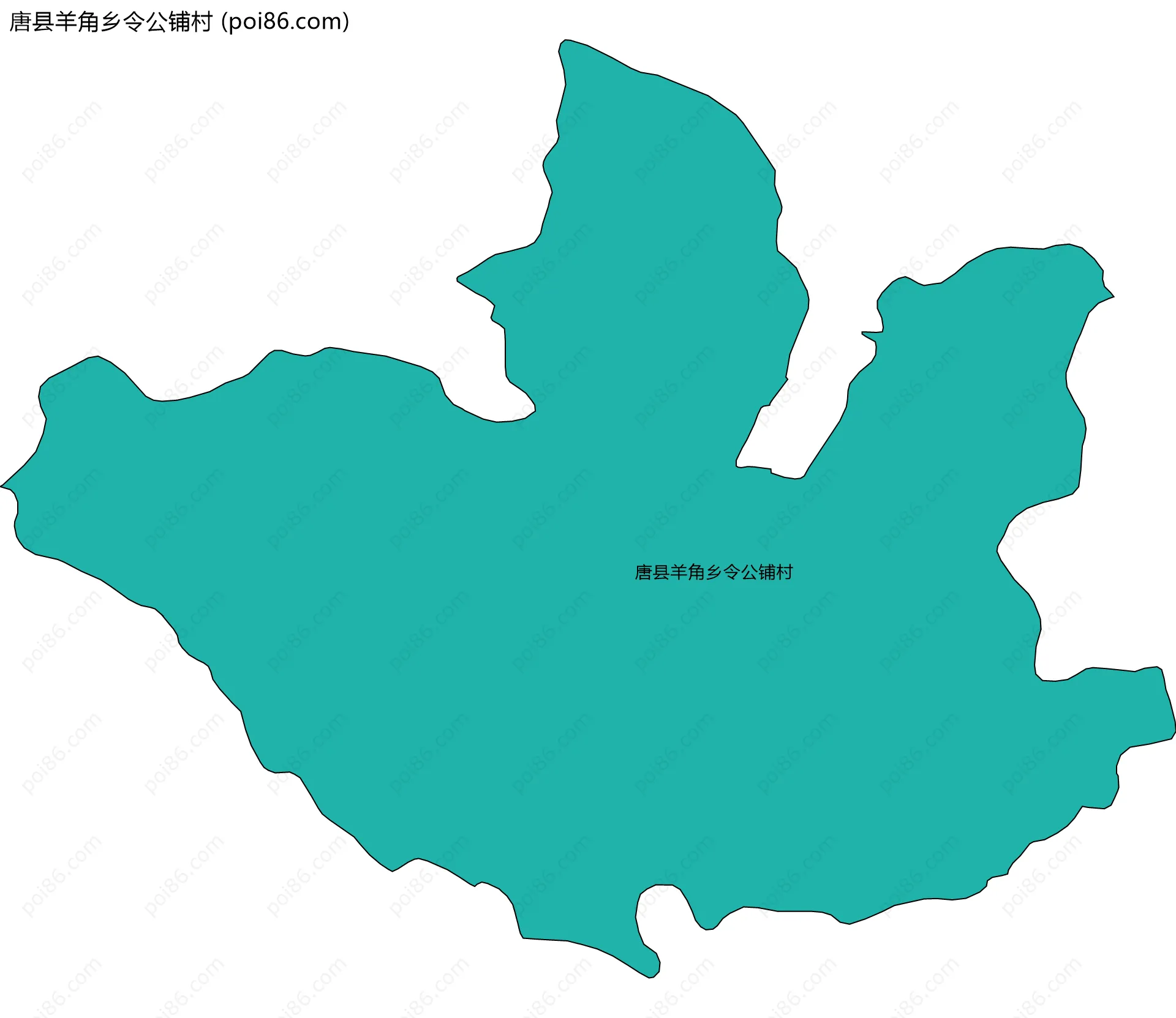 唐县羊角乡令公铺村边界地图