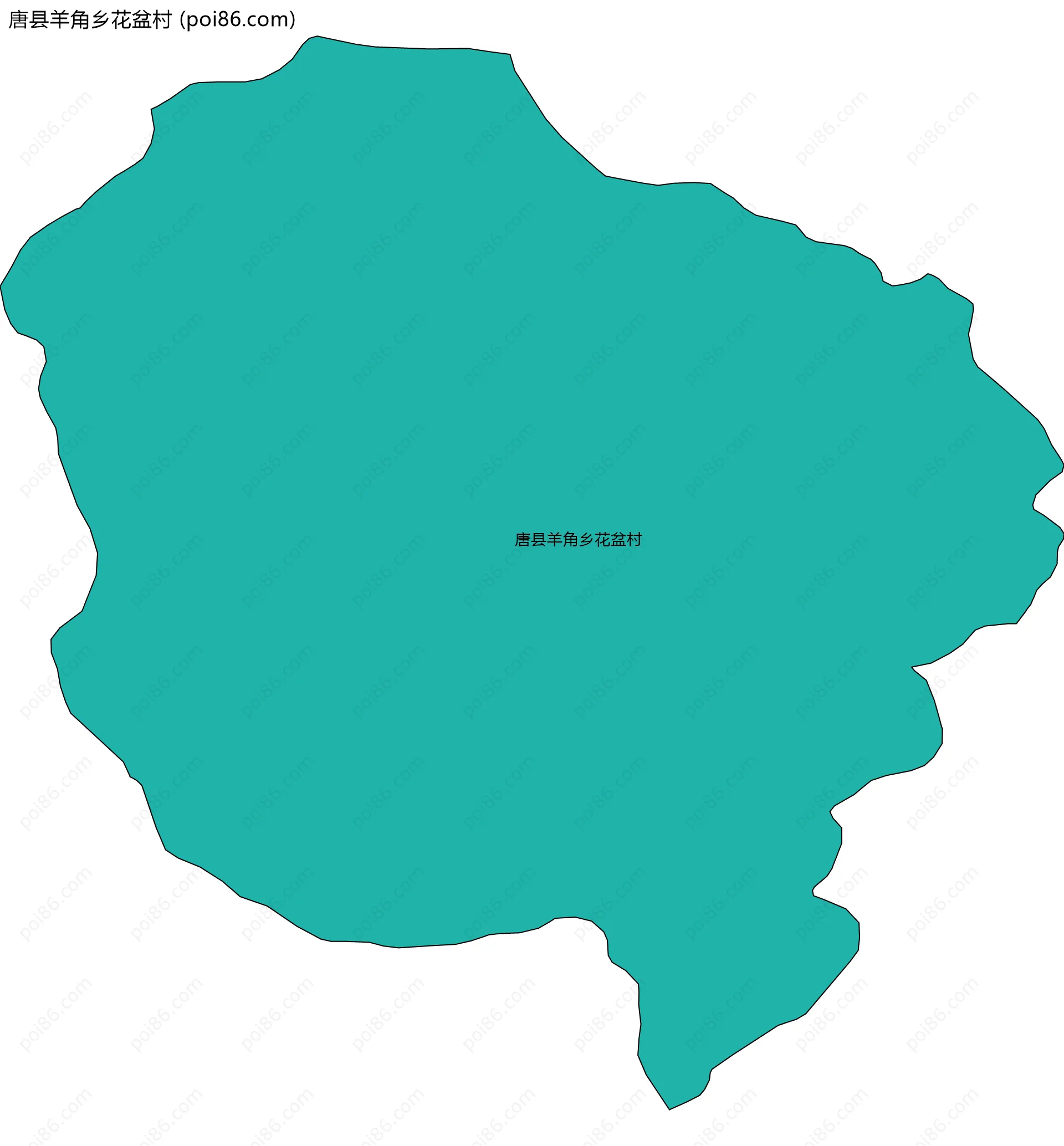 唐县羊角乡花盆村边界地图