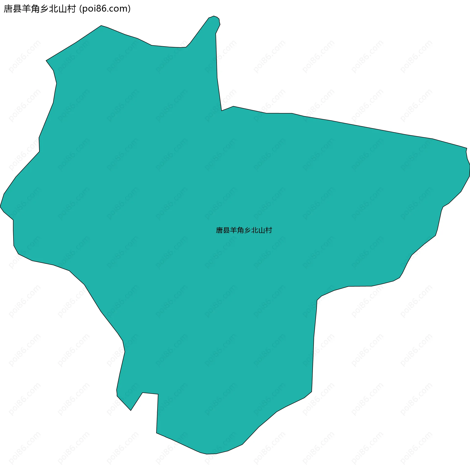 唐县羊角乡北山村边界地图