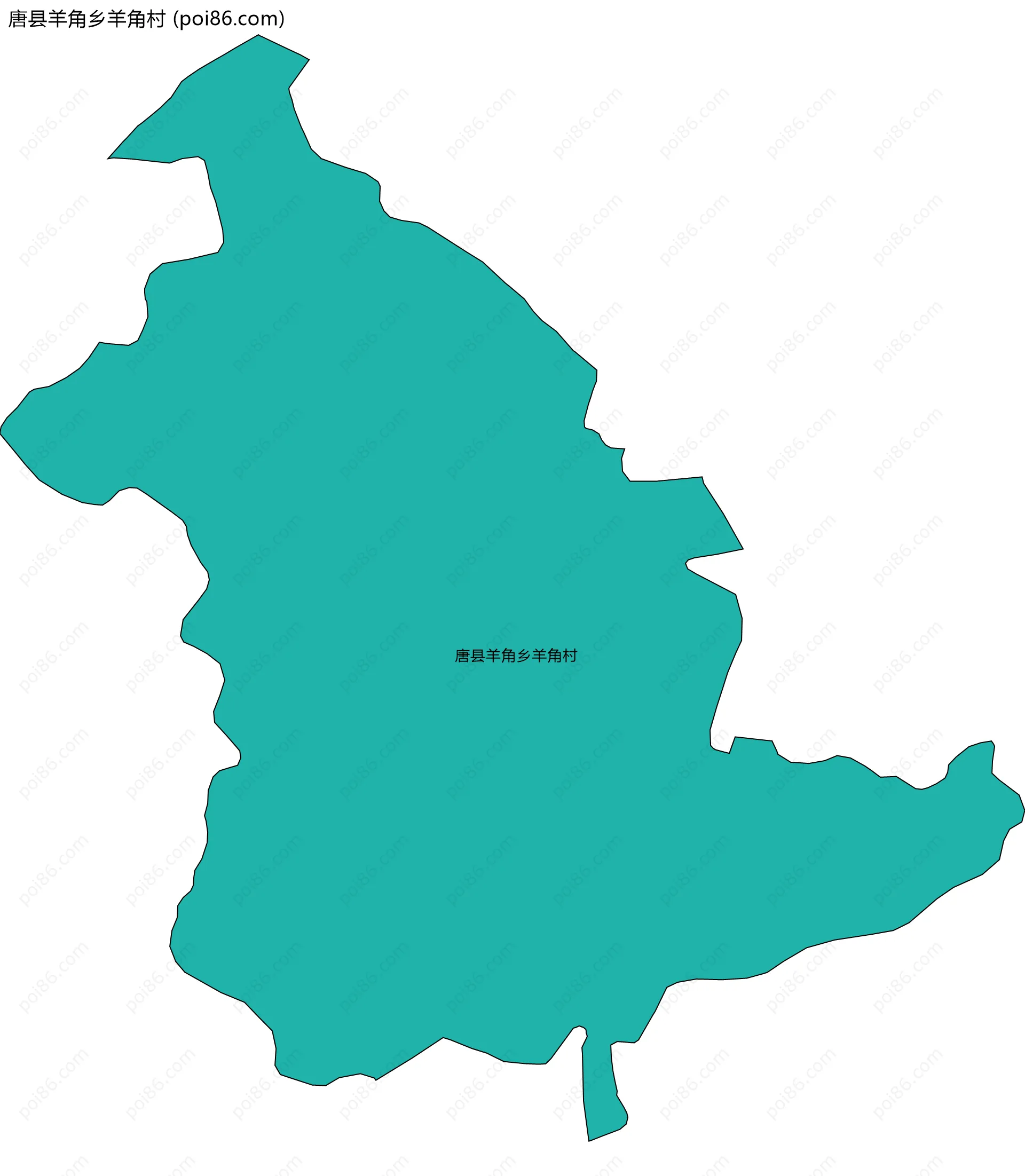 唐县羊角乡羊角村边界地图