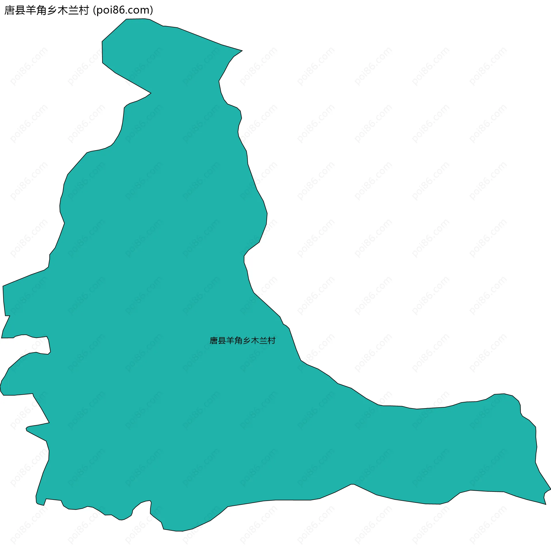 唐县羊角乡木兰村边界地图