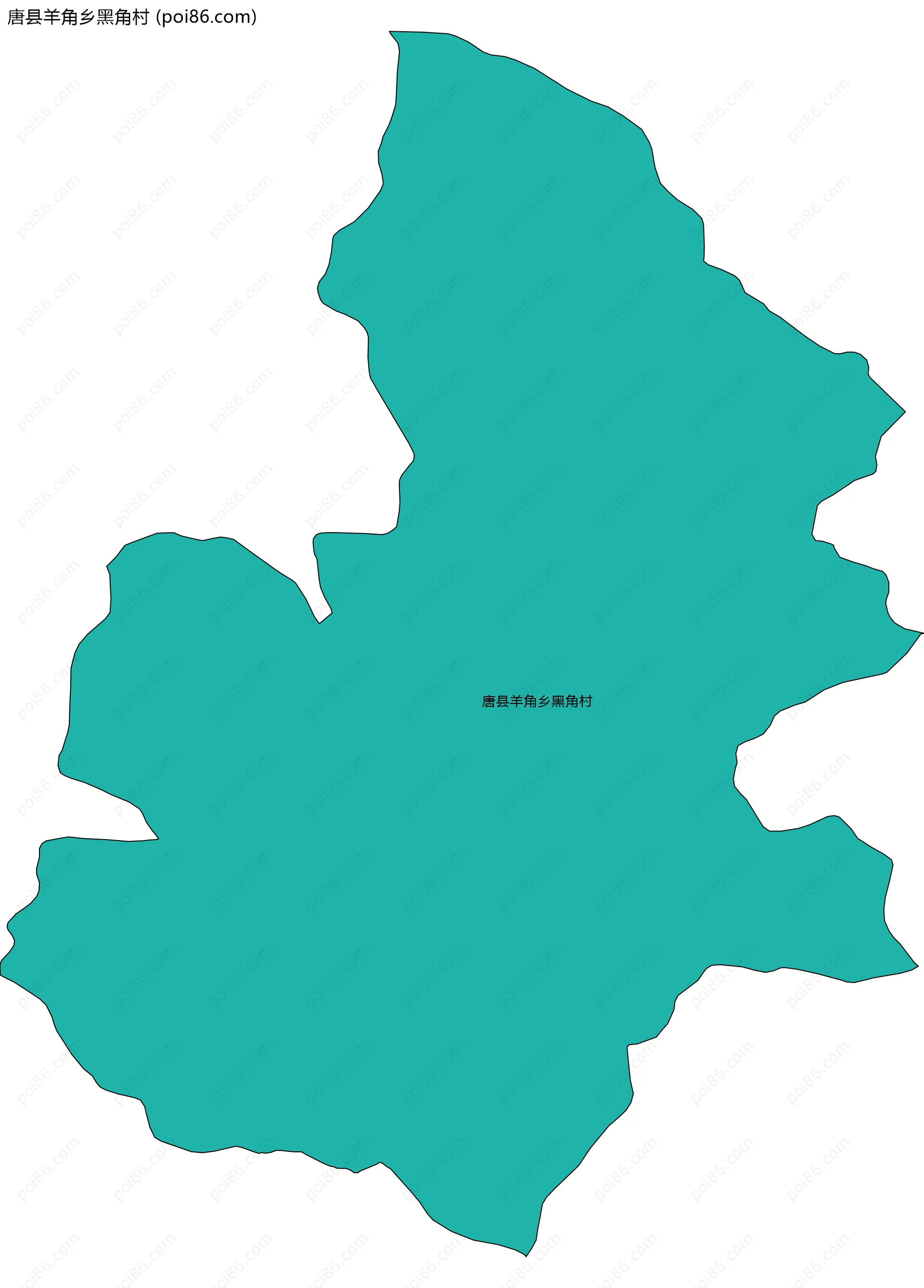 唐县羊角乡黑角村边界地图