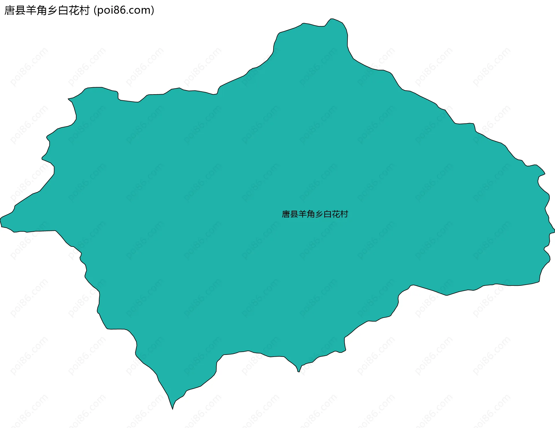 唐县羊角乡白花村边界地图