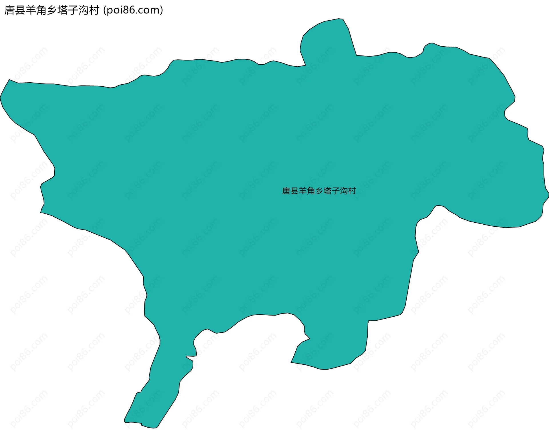 唐县羊角乡塔子沟村边界地图