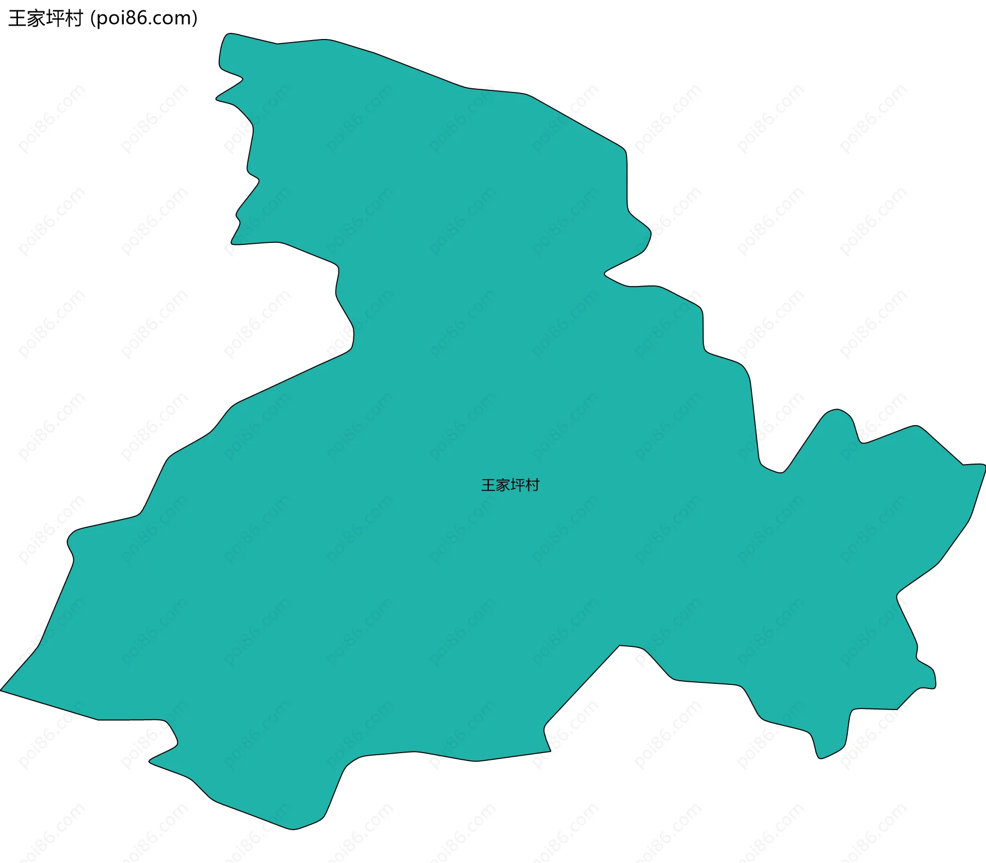 王家坪村边界地图