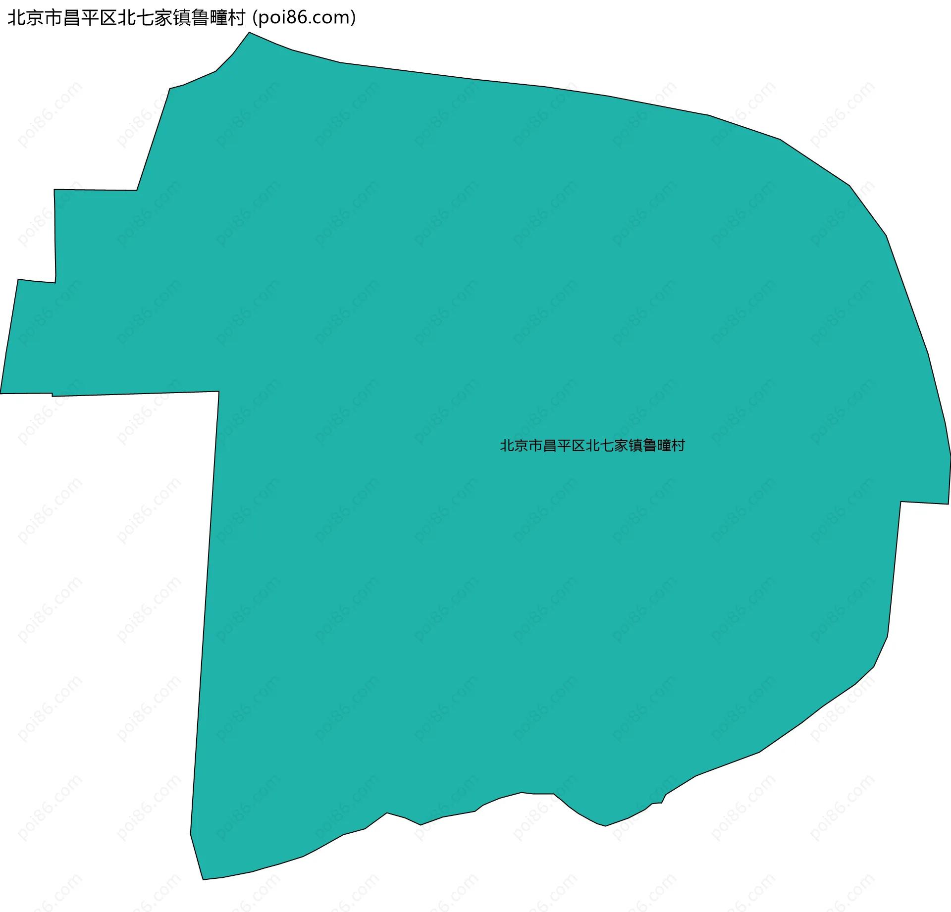 北京市昌平区北七家镇鲁疃村边界地图