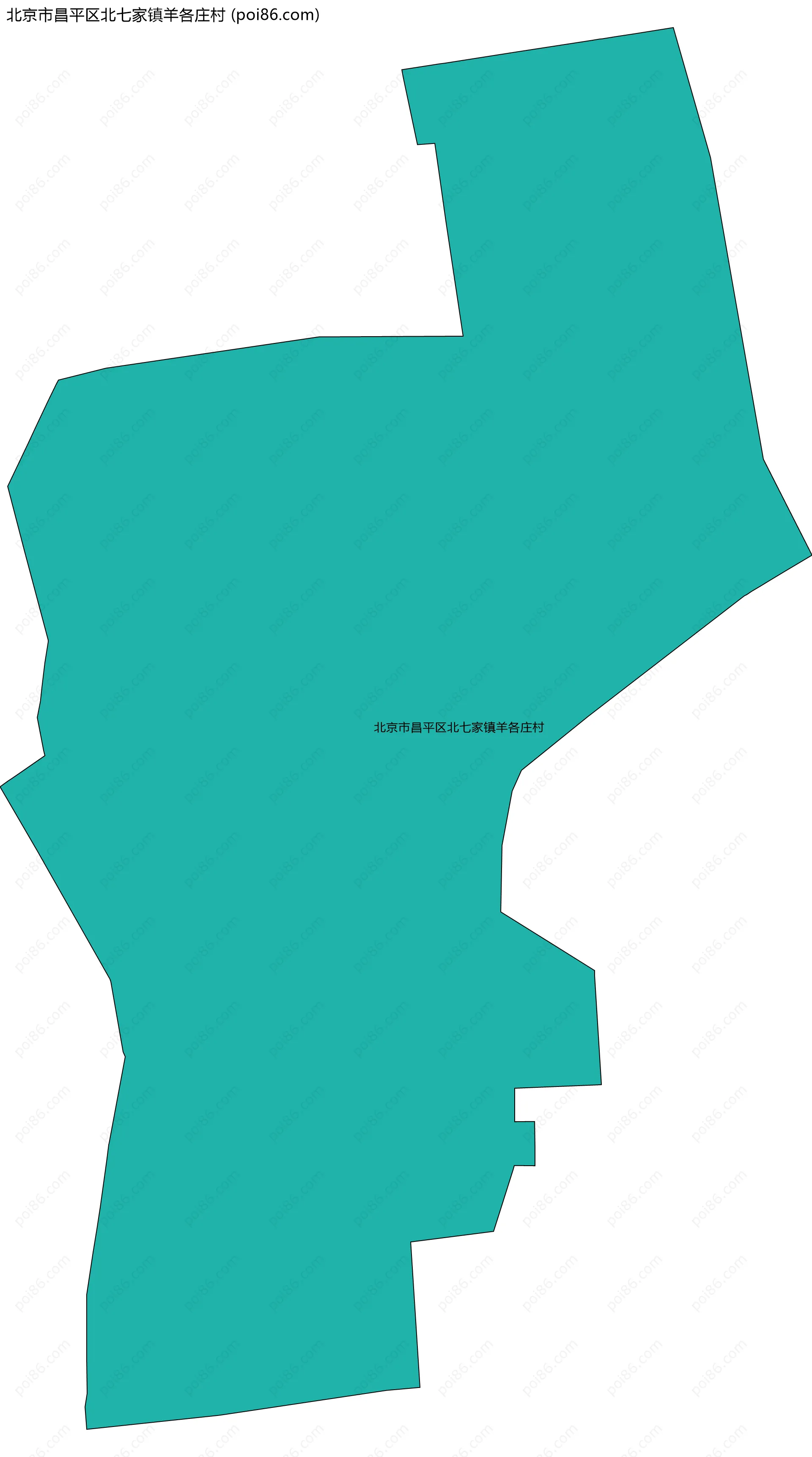 北京市昌平区北七家镇羊各庄村边界地图
