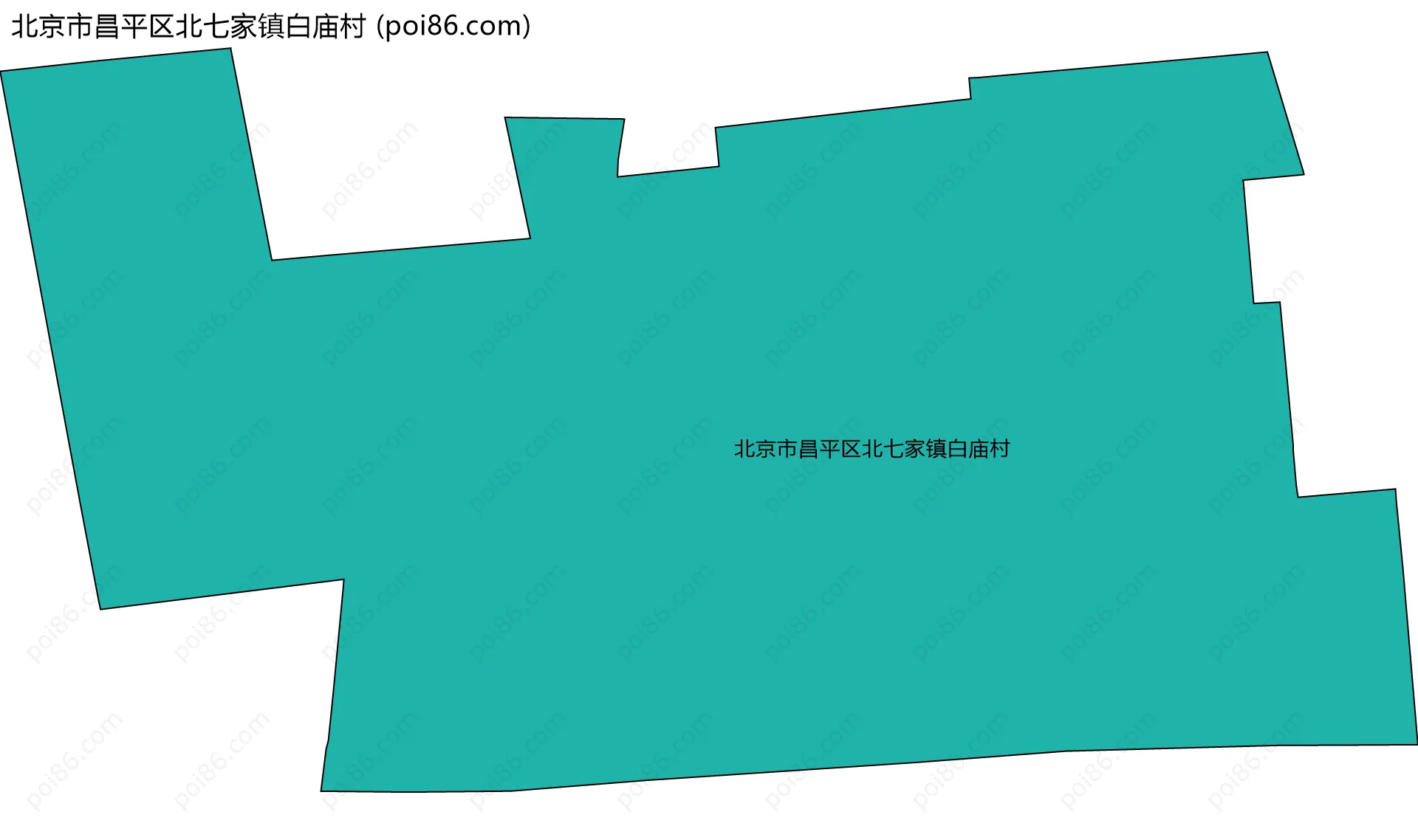 北京市昌平区北七家镇白庙村边界地图
