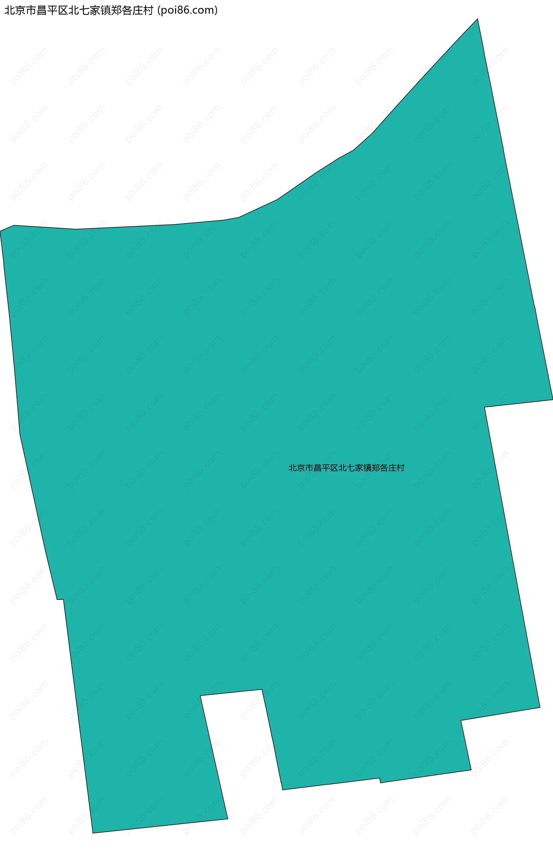 北京市昌平区北七家镇郑各庄村边界地图