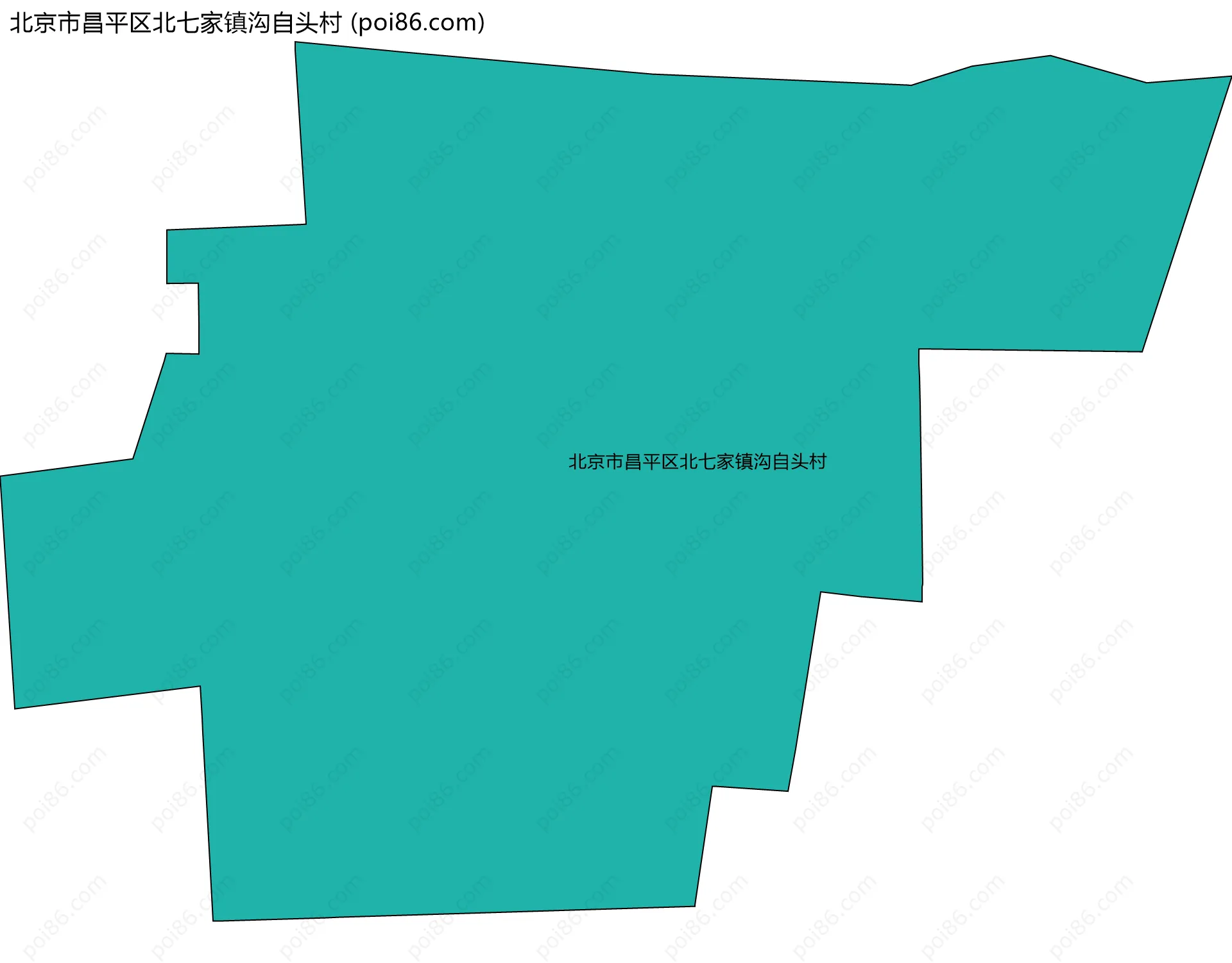 北京市昌平区北七家镇沟自头村边界地图