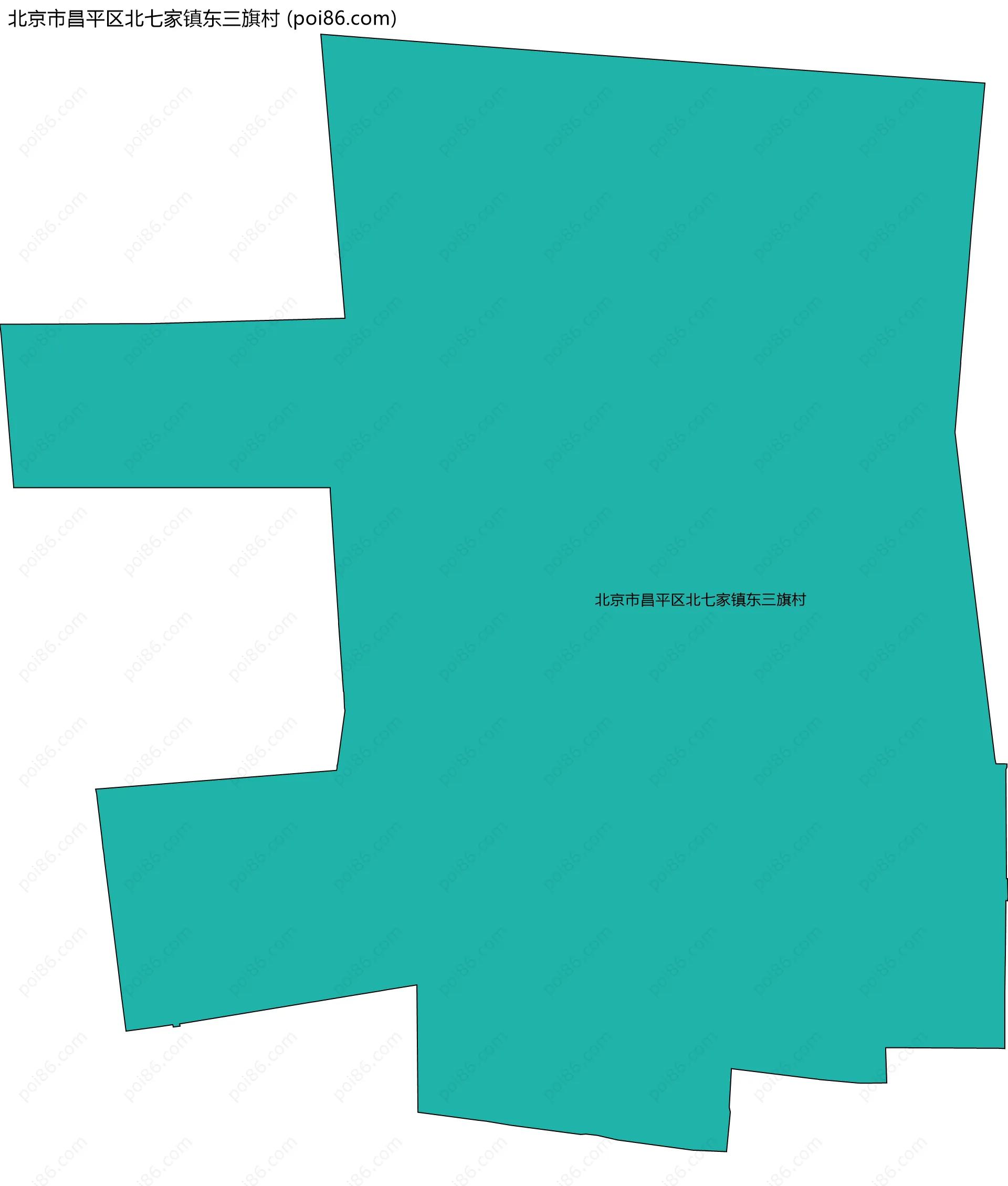 北京市昌平区北七家镇东三旗村边界地图