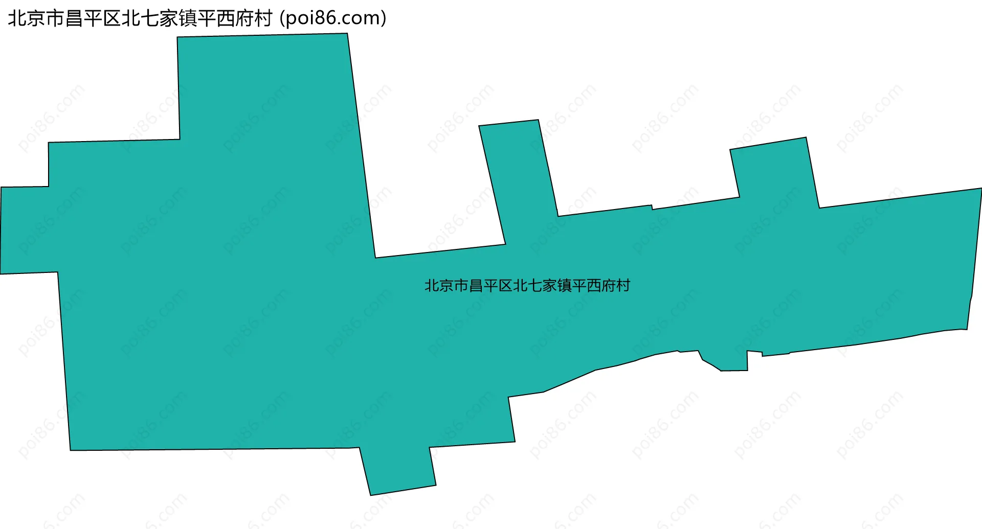 北京市昌平区北七家镇平西府村边界地图