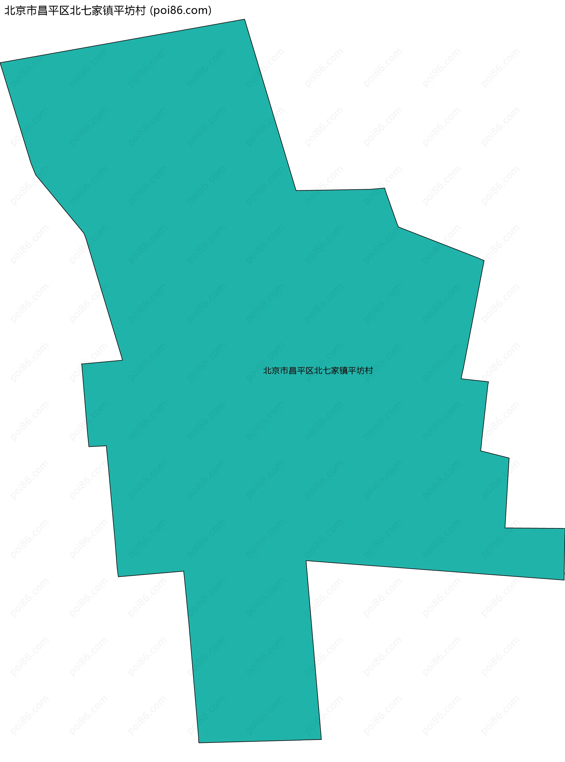 北京市昌平区北七家镇平坊村边界地图