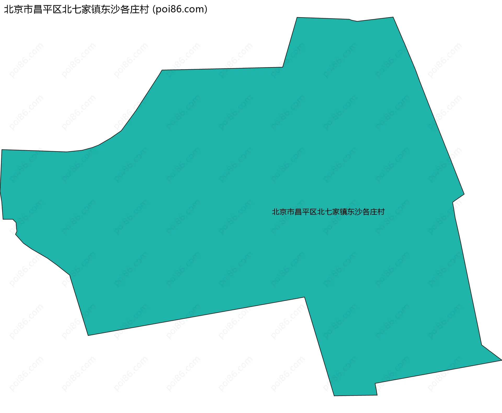北京市昌平区北七家镇东沙各庄村边界地图