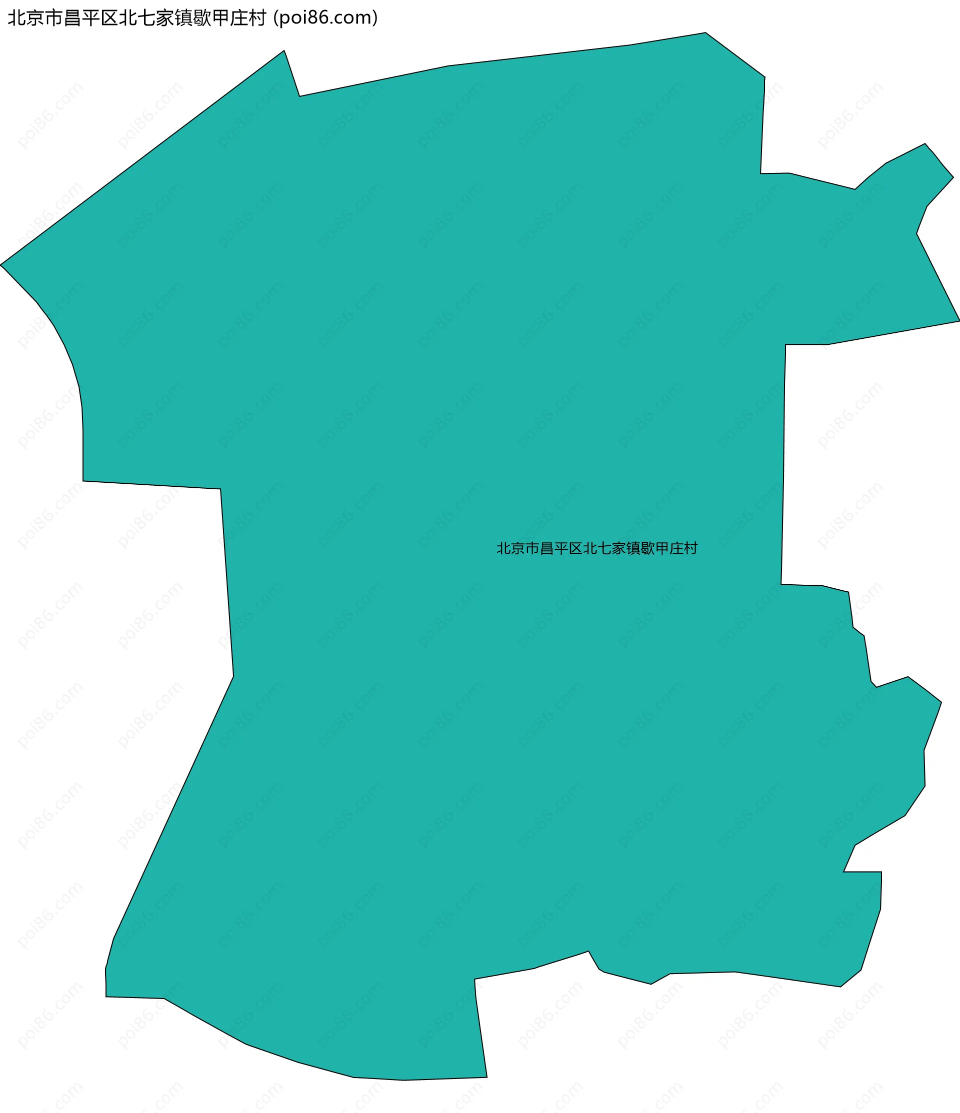 北京市昌平区北七家镇歇甲庄村边界地图
