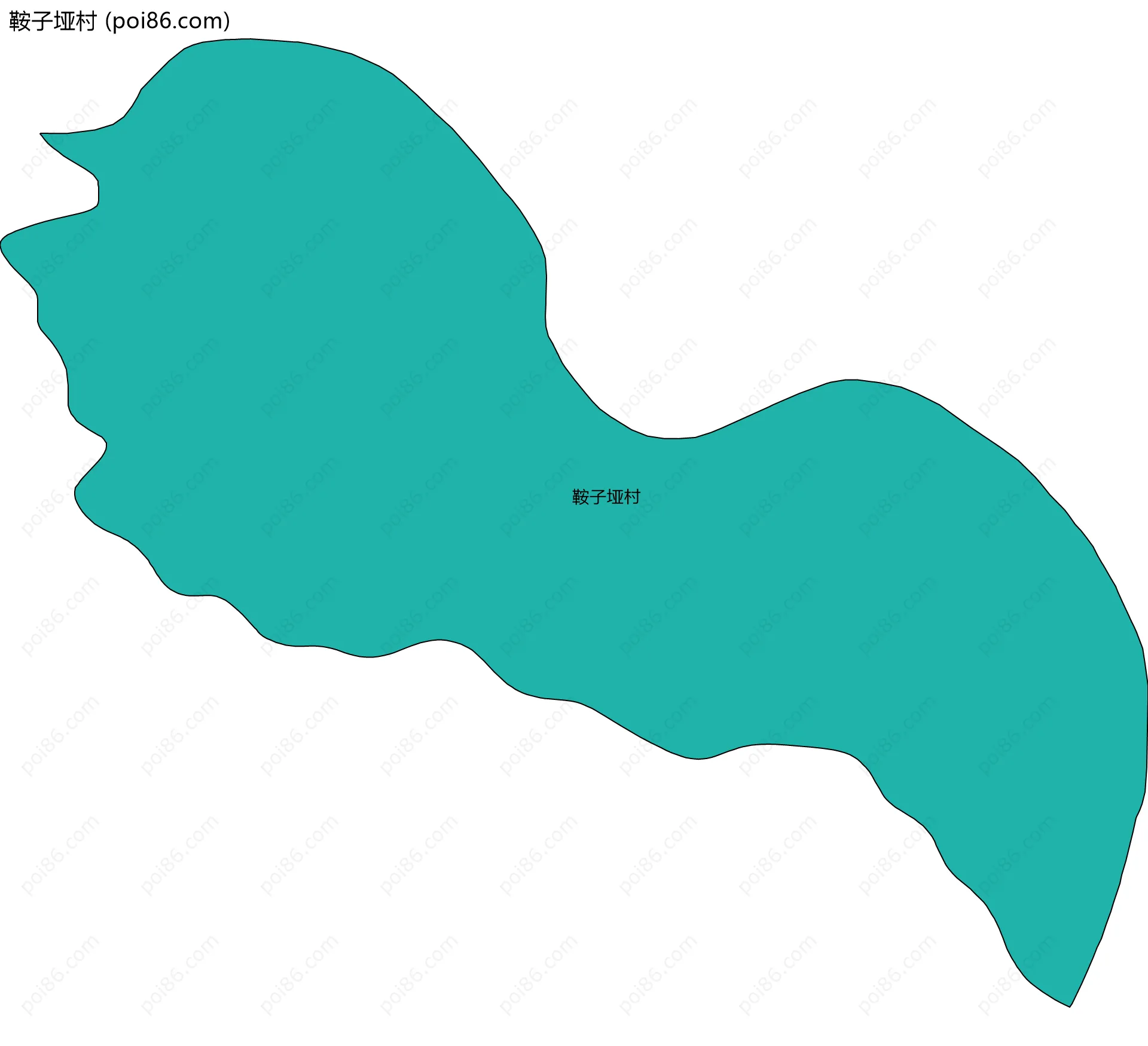 鞍子垭村边界地图