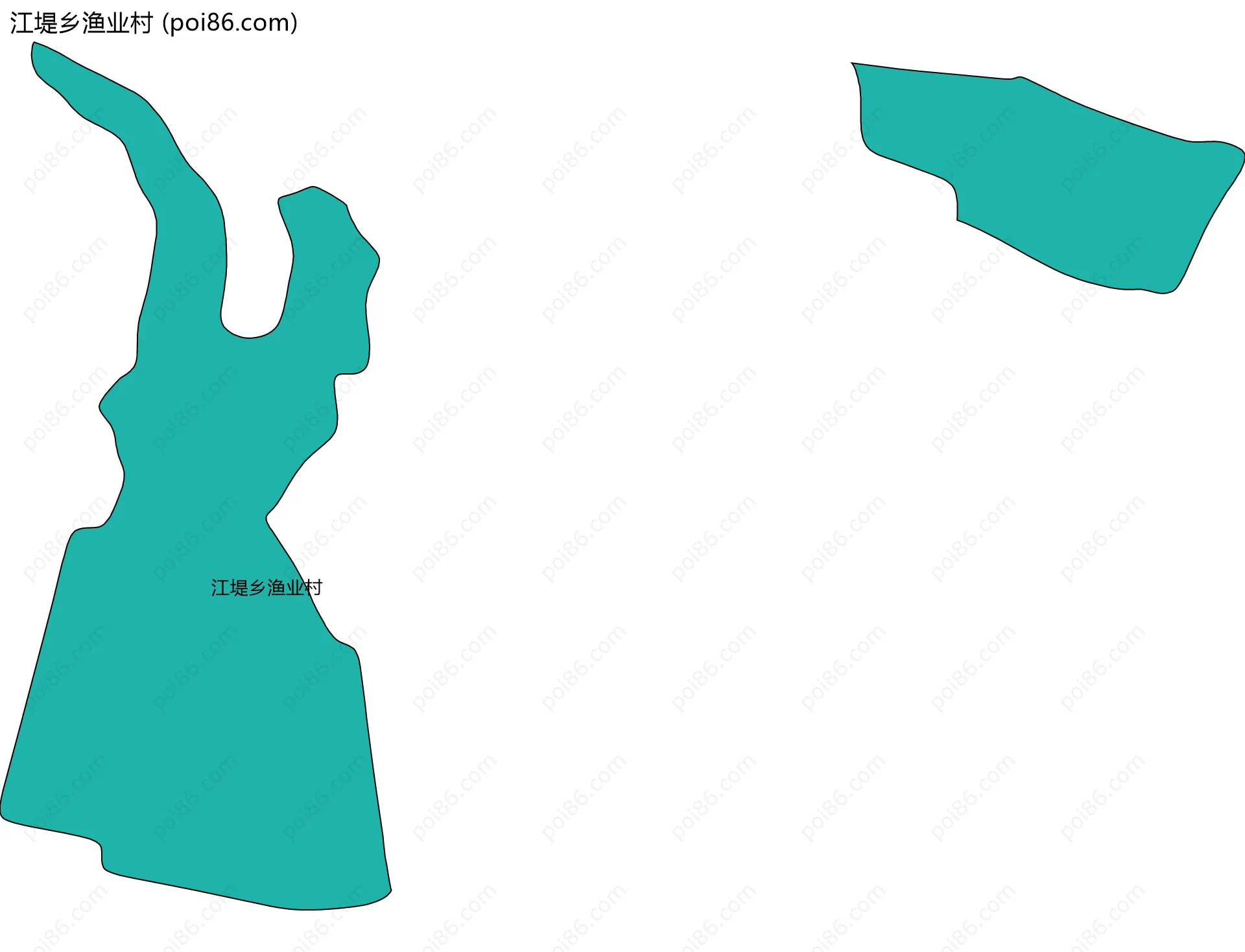 江堤乡渔业村边界地图