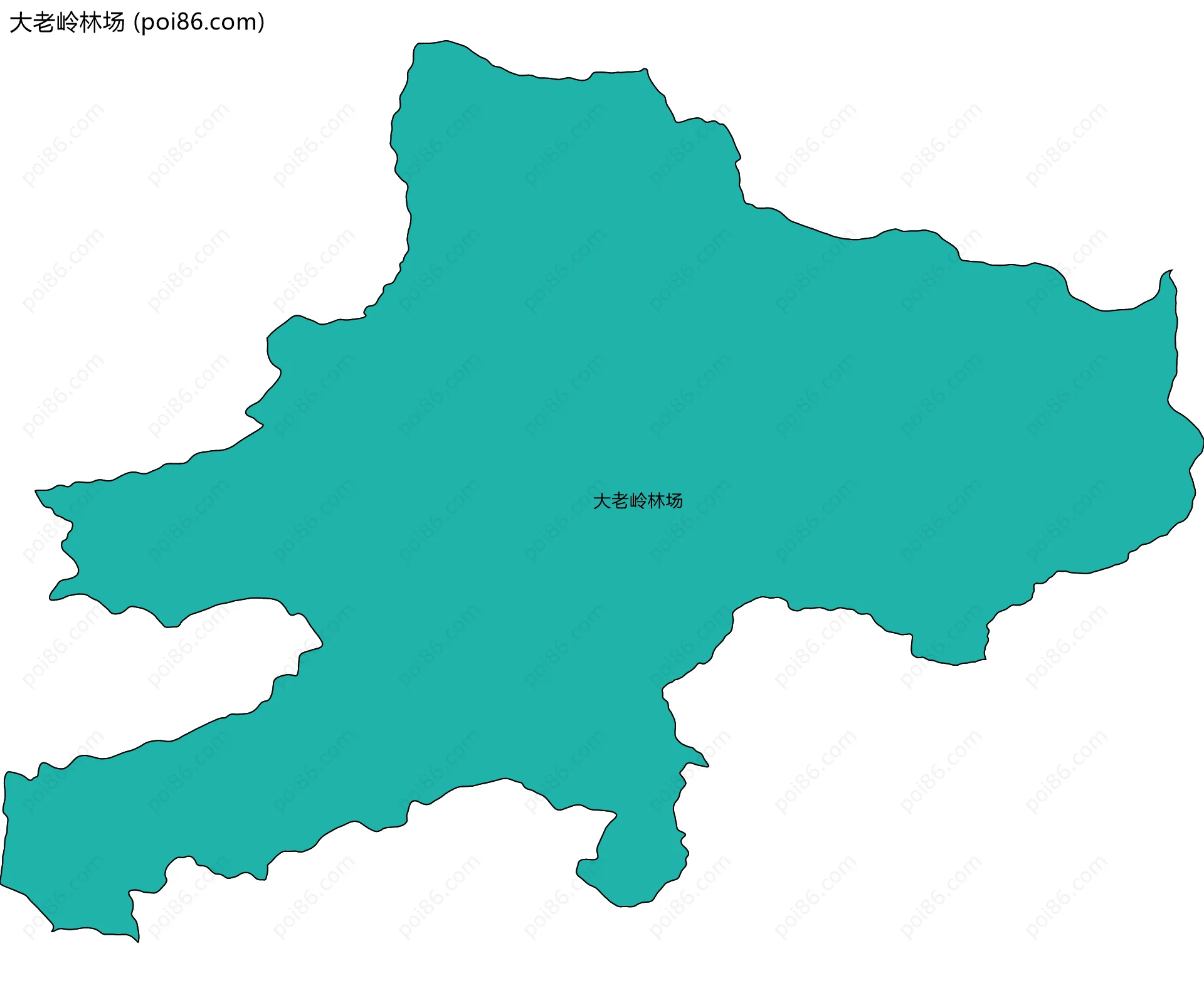 大老岭林场边界地图(五级行政区划)