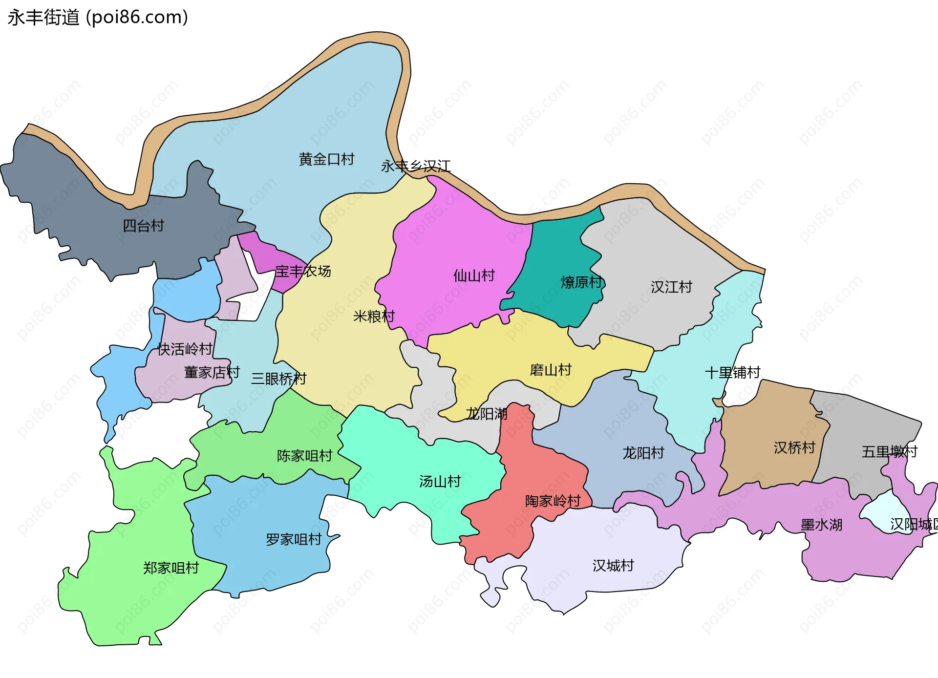 永丰街道边界地图(五级行政区划)