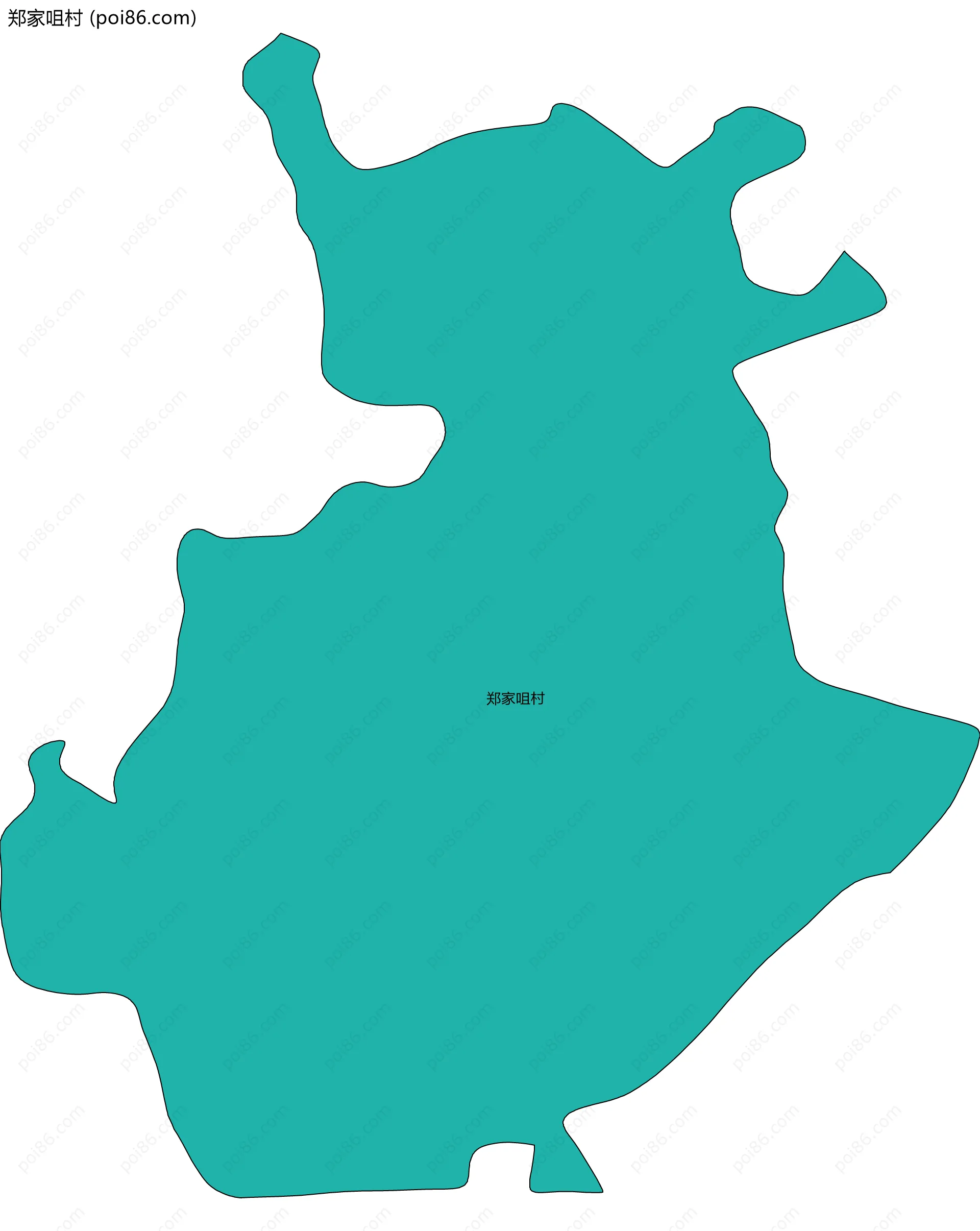 郑家咀村边界地图