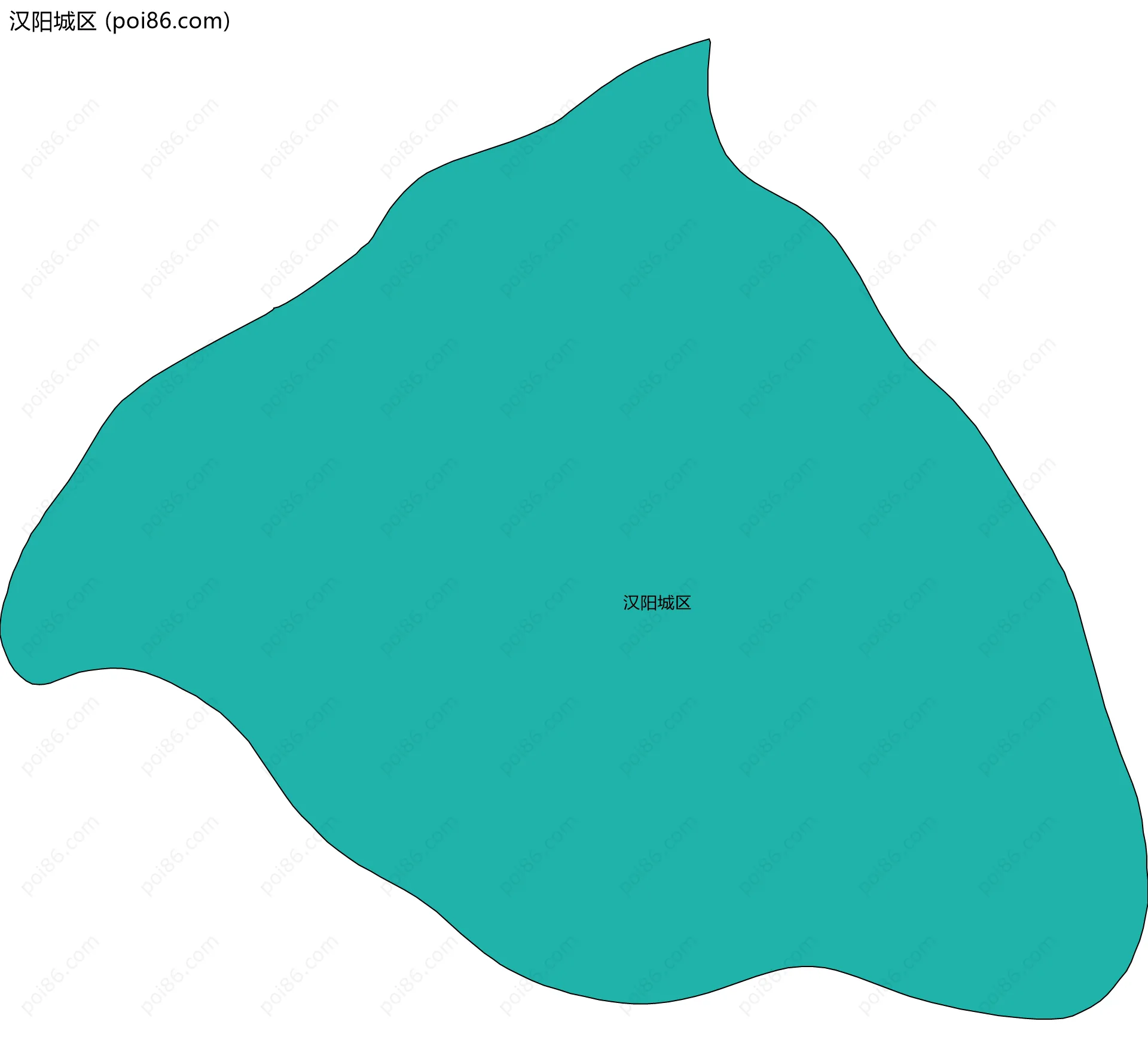 汉阳城区边界地图