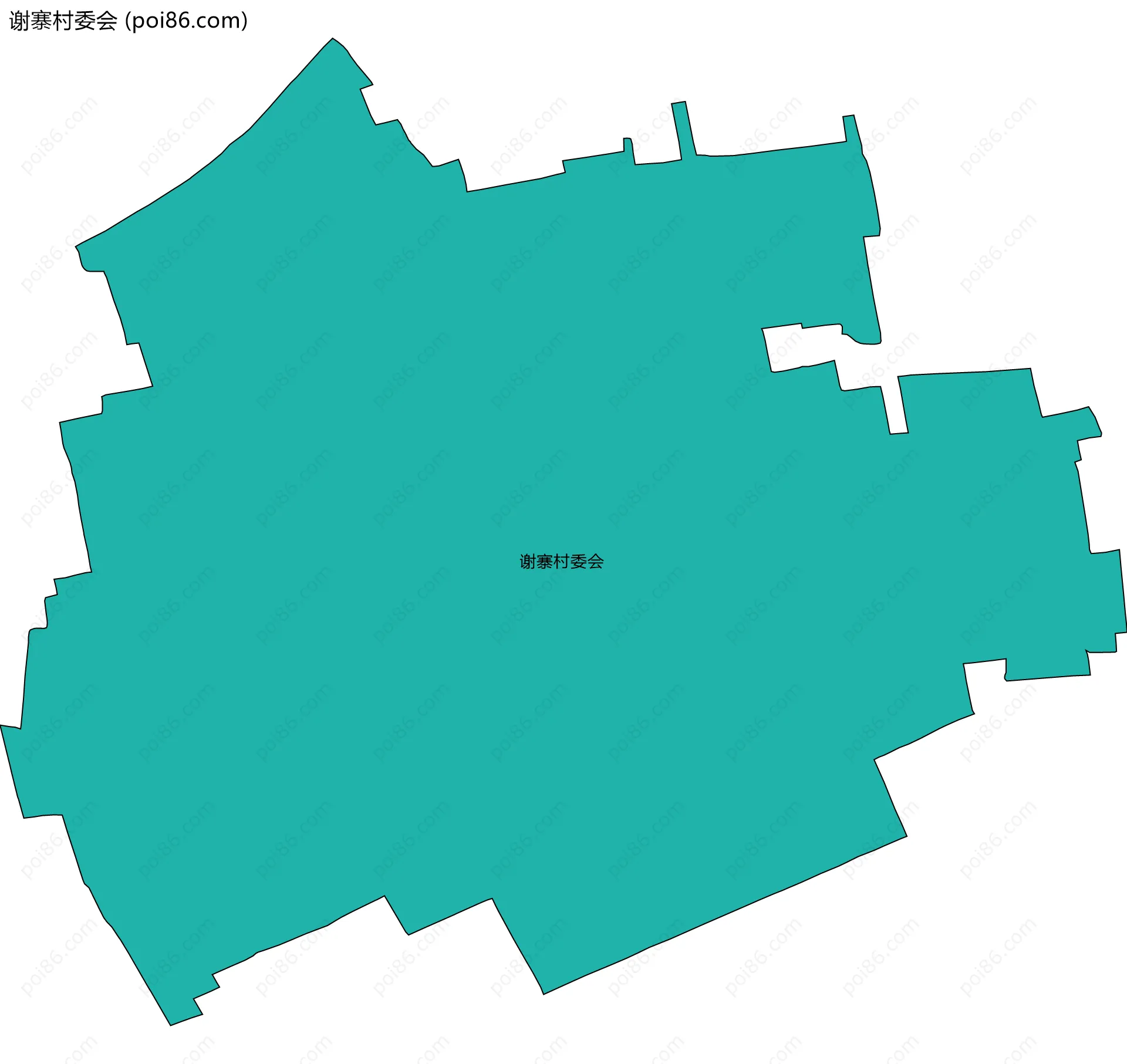 谢寨村委会边界地图