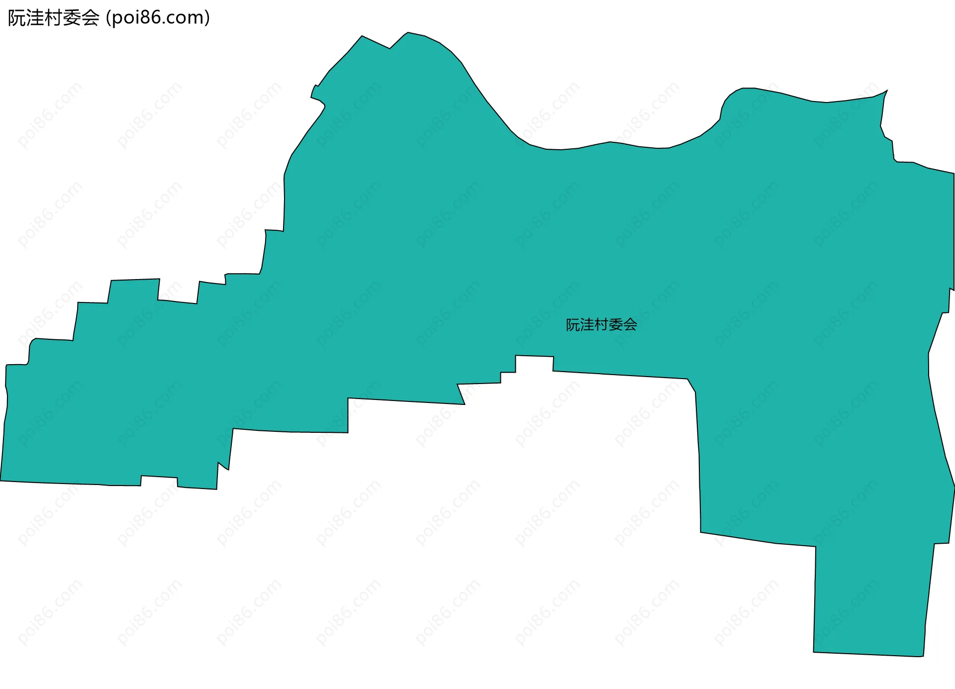 阮洼村委会边界地图