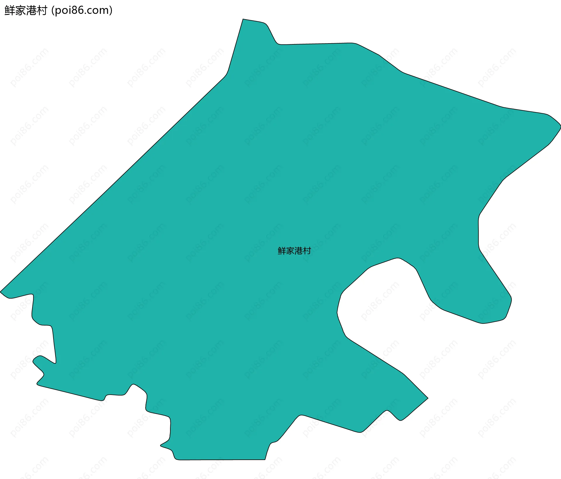 鲜家港村边界地图