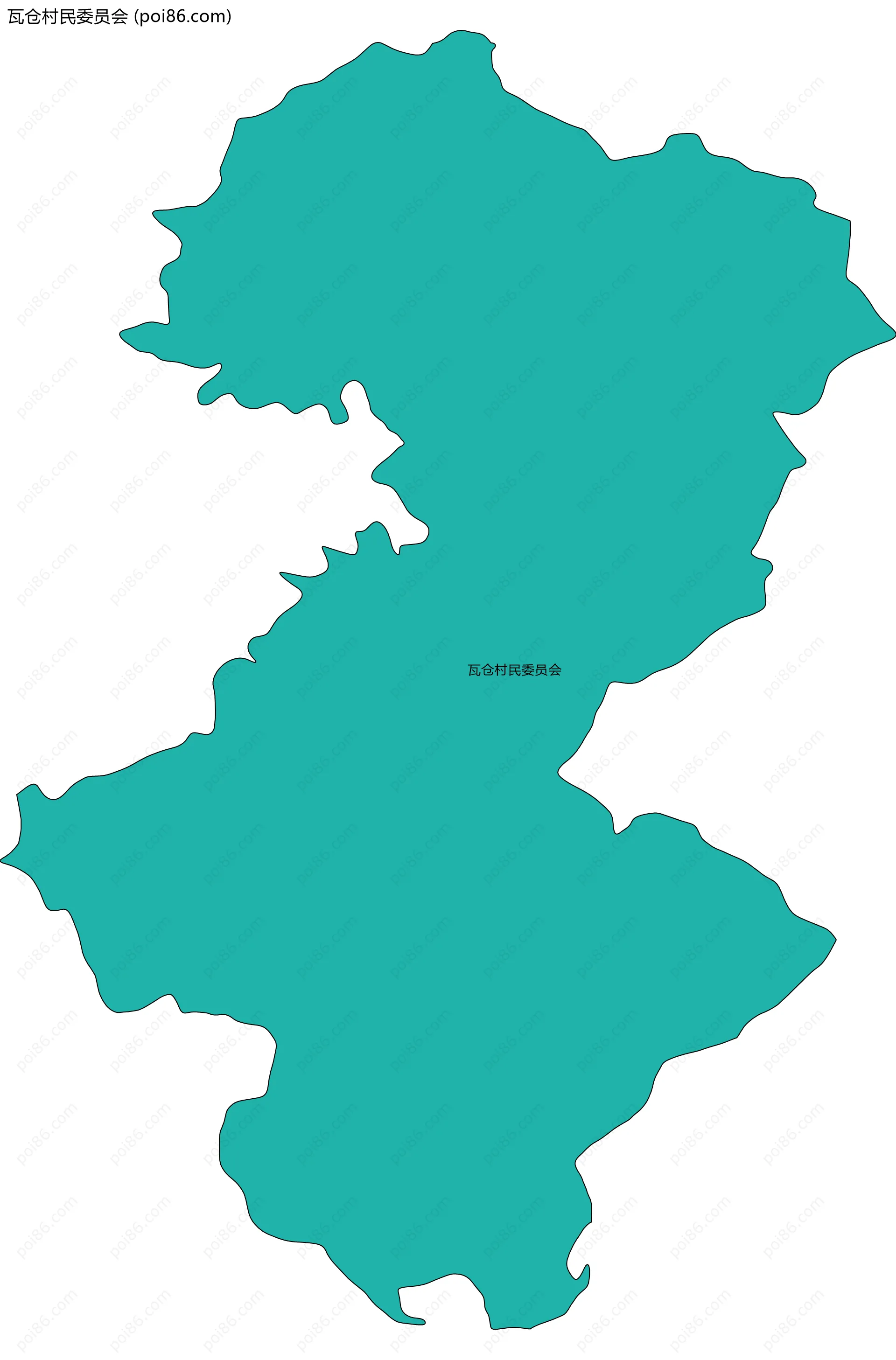 瓦仓村民委员会边界地图