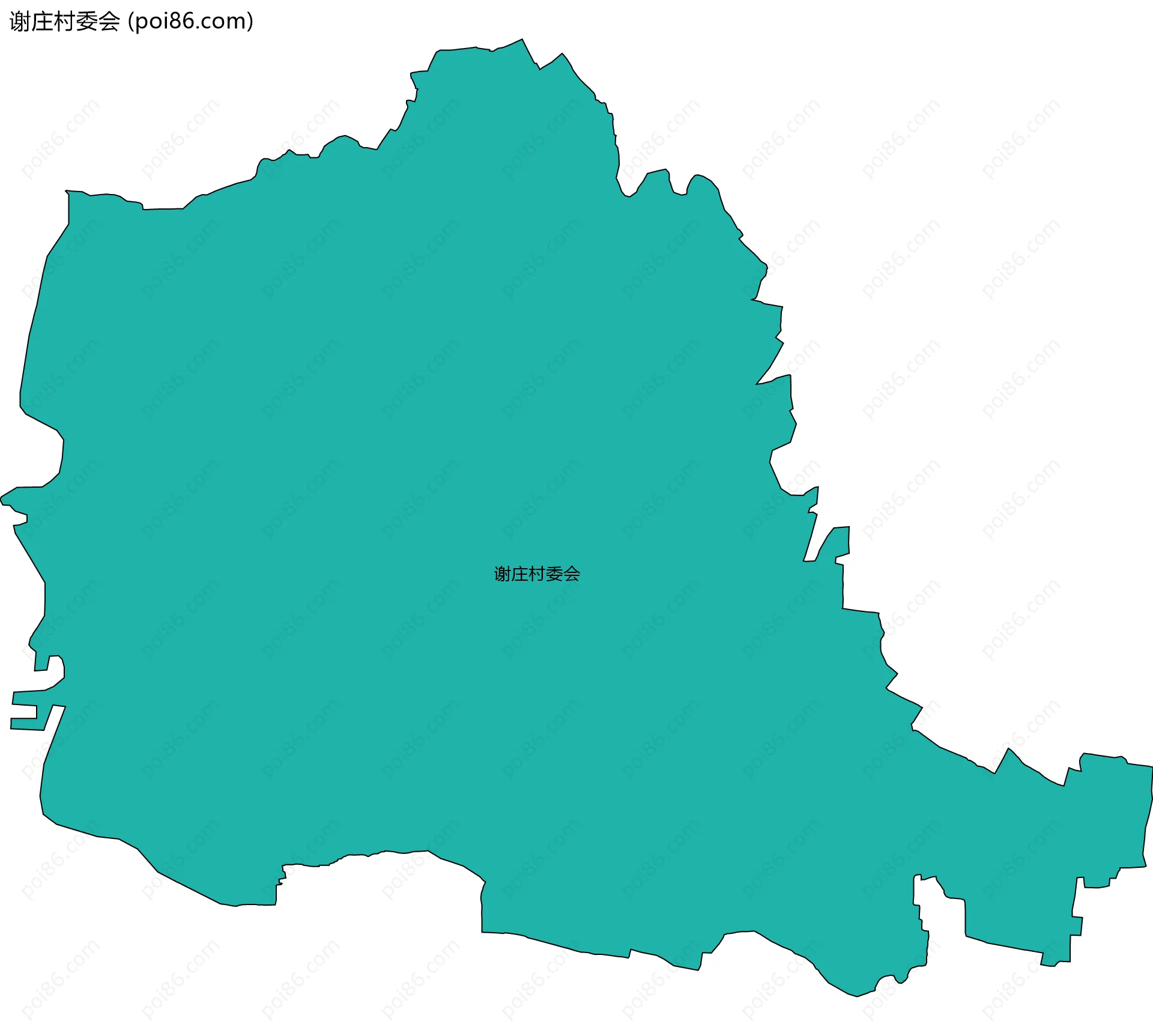 谢庄村委会边界地图