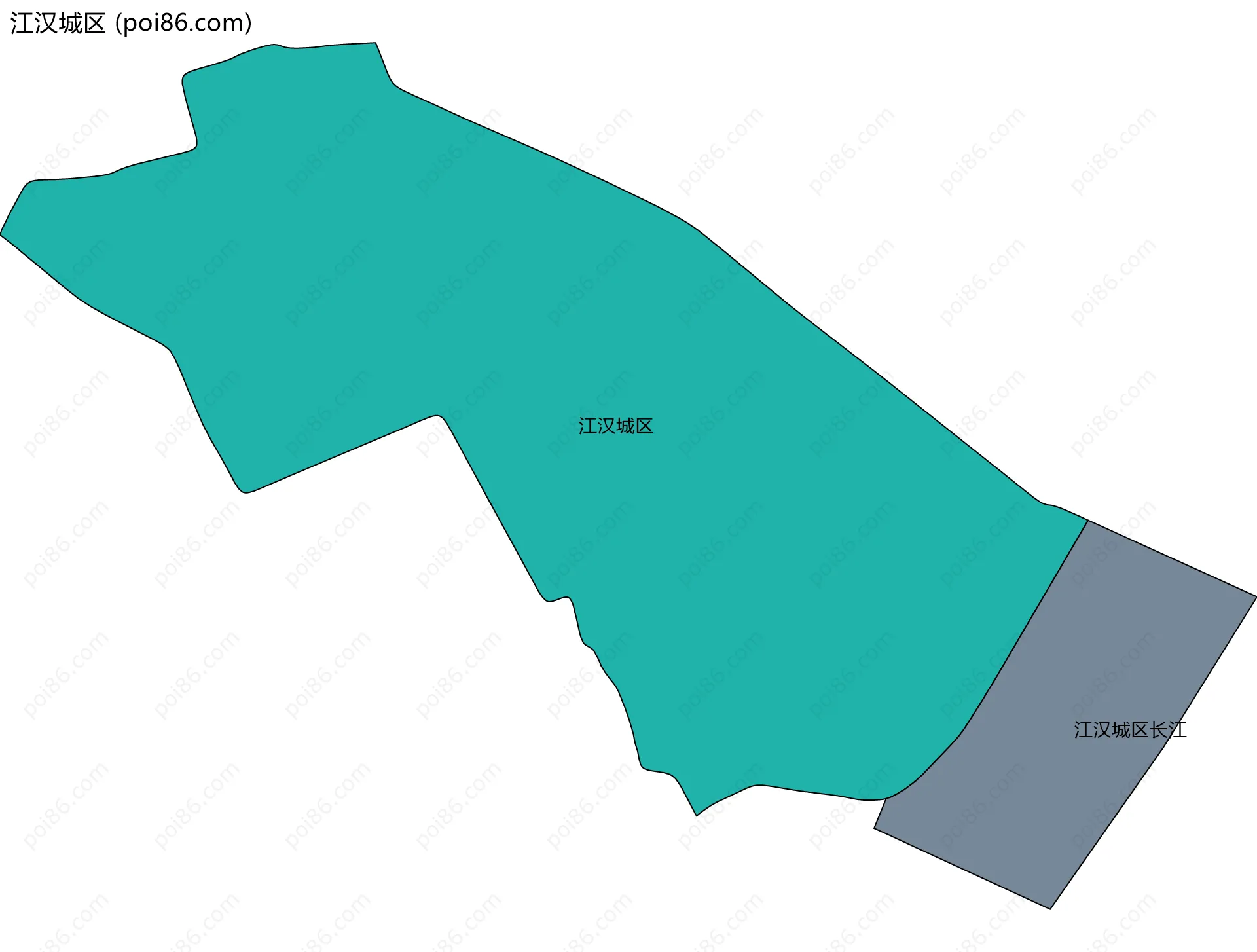 江汉城区边界地图(五级行政区划)