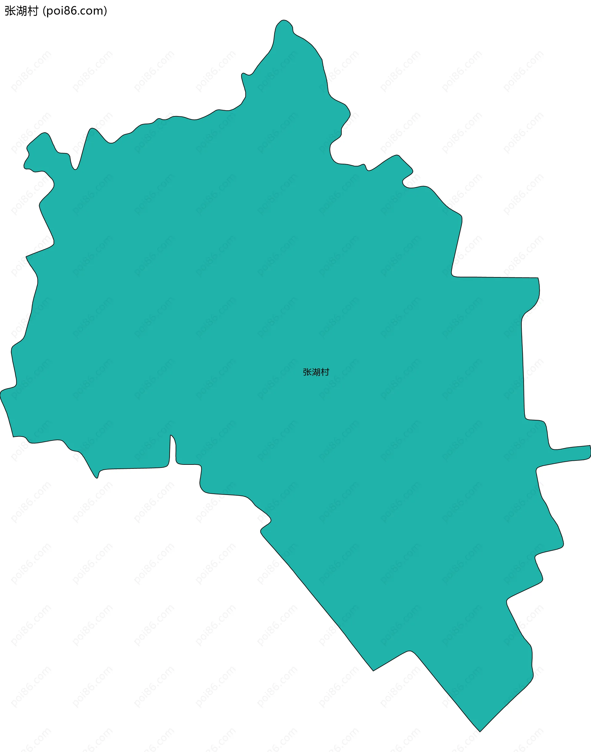 张湖村边界地图