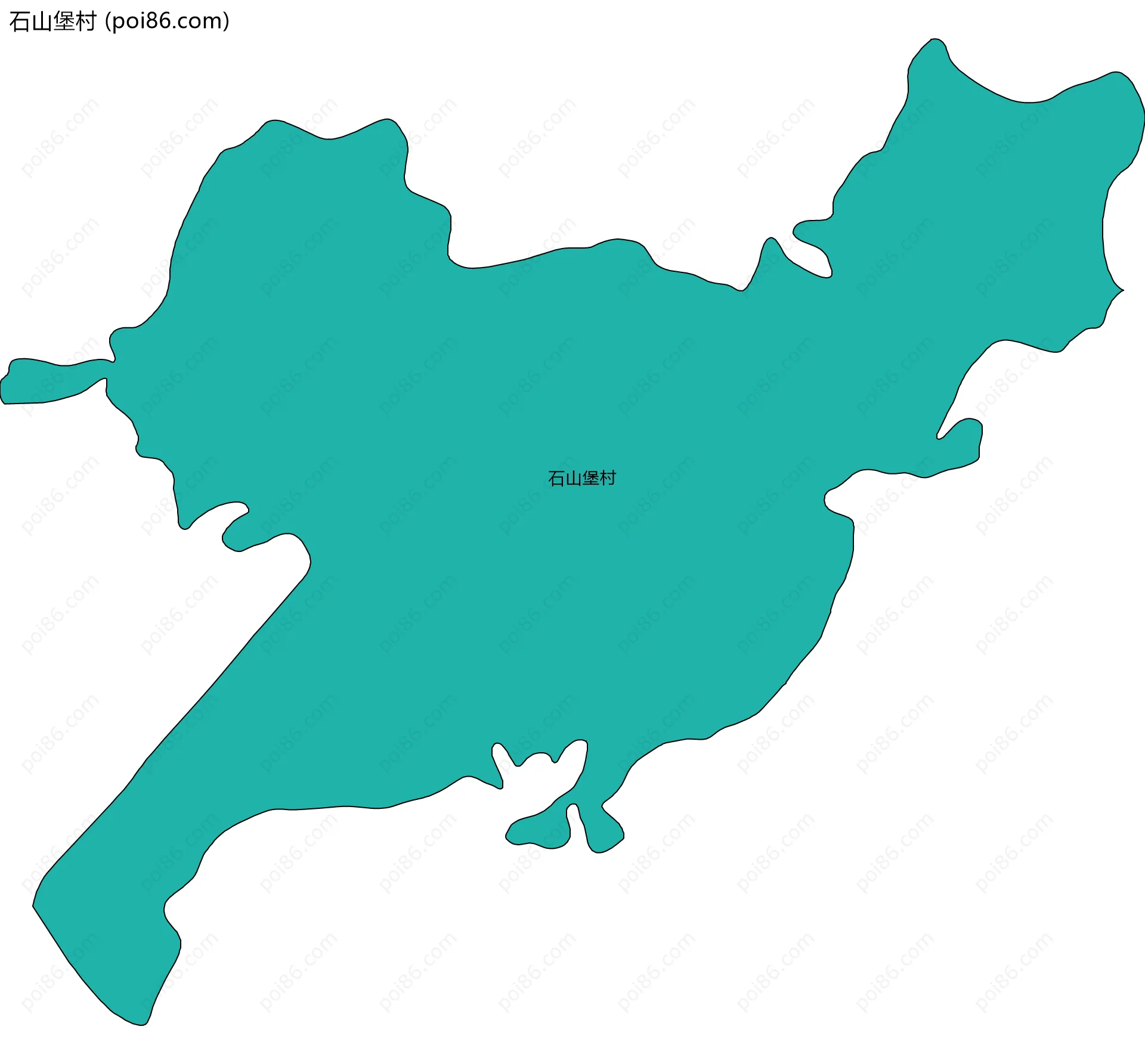 石山堡村边界地图