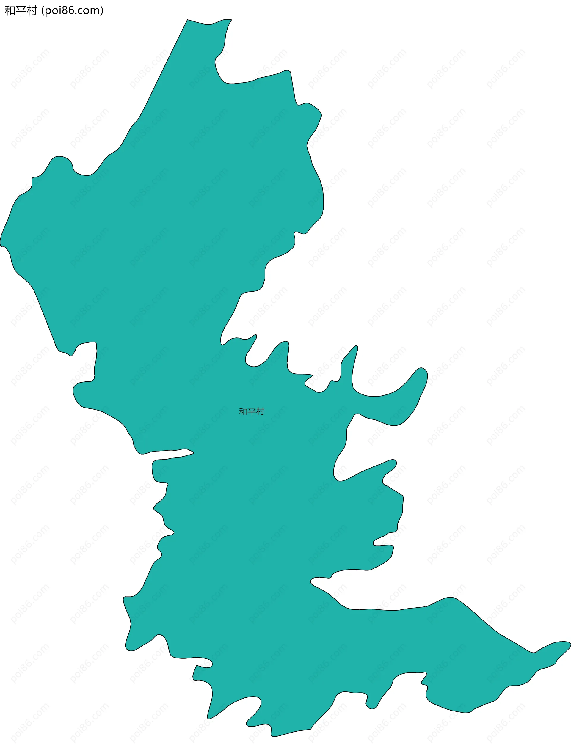 和平村边界地图