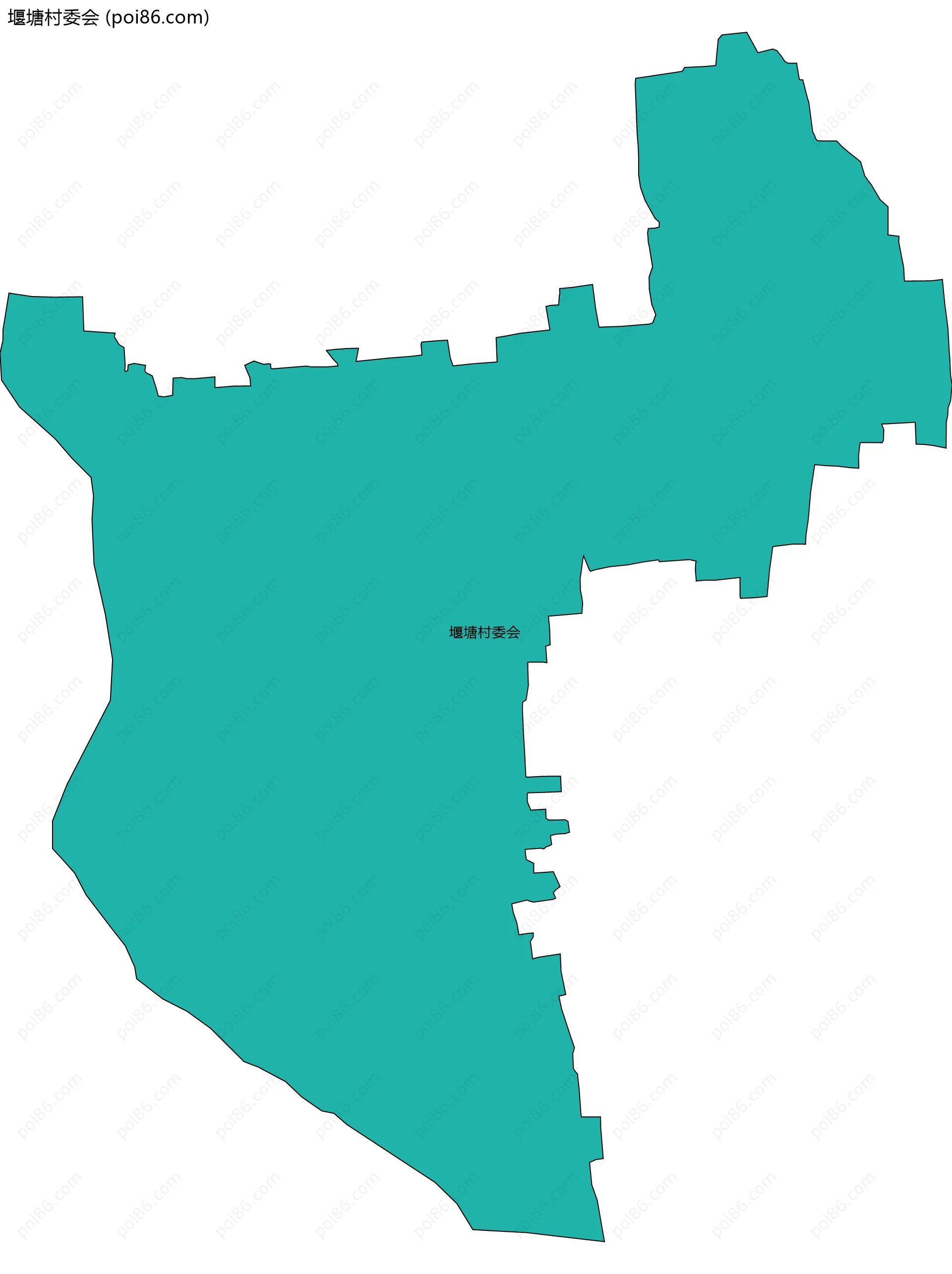 堰塘村委会边界地图