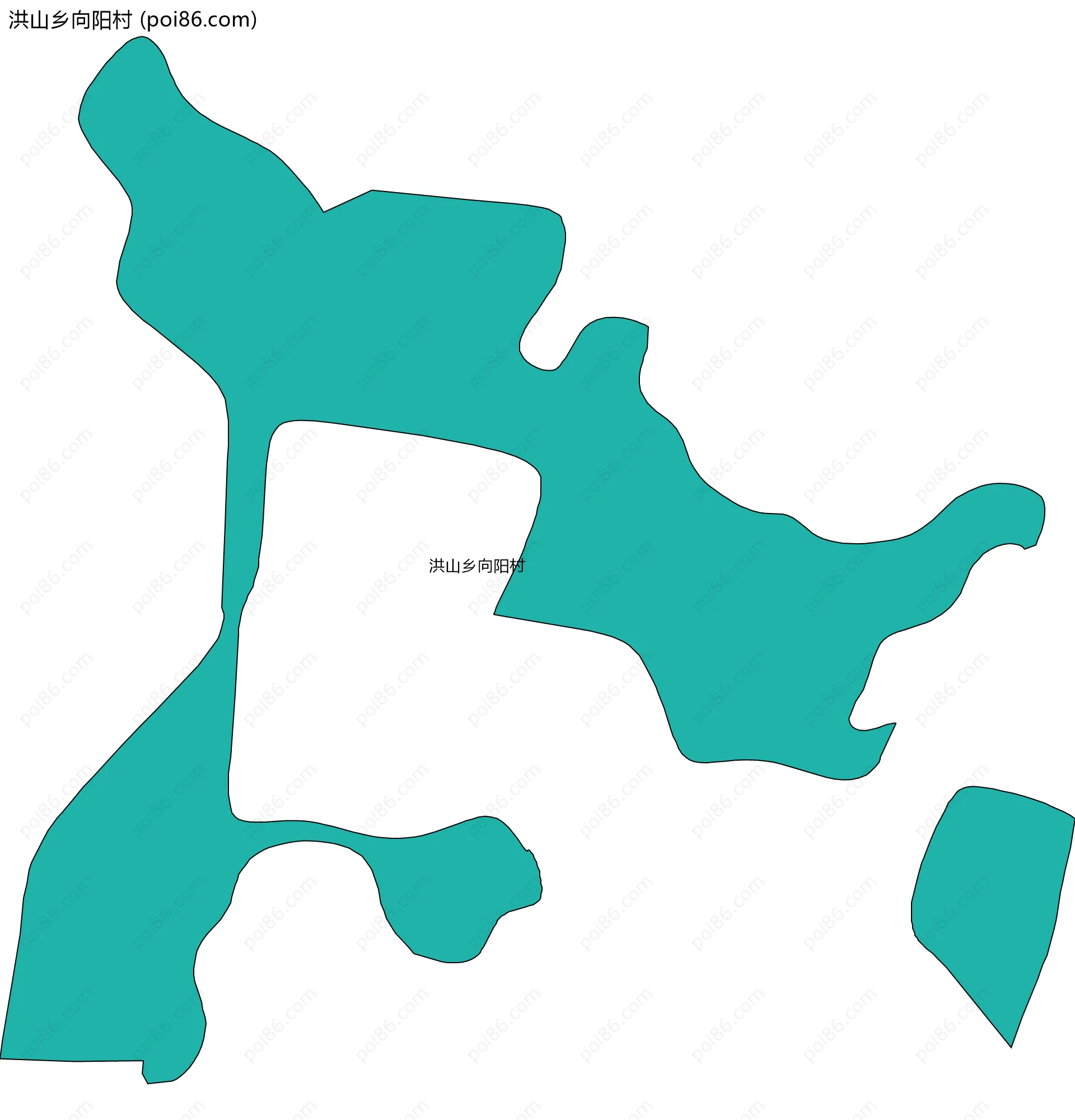 洪山乡向阳村边界地图