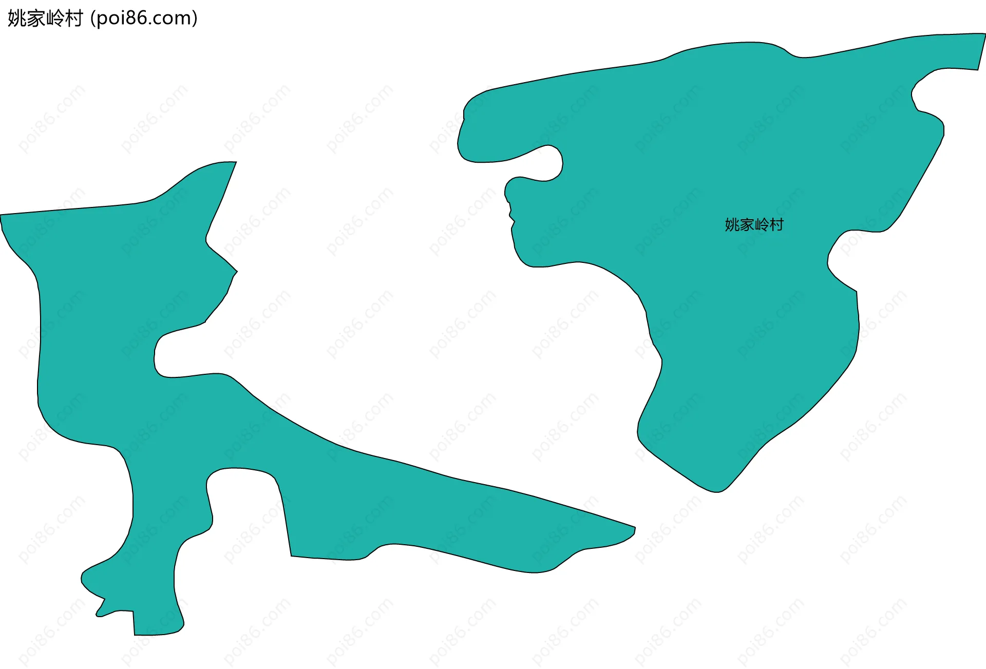 姚家岭村边界地图