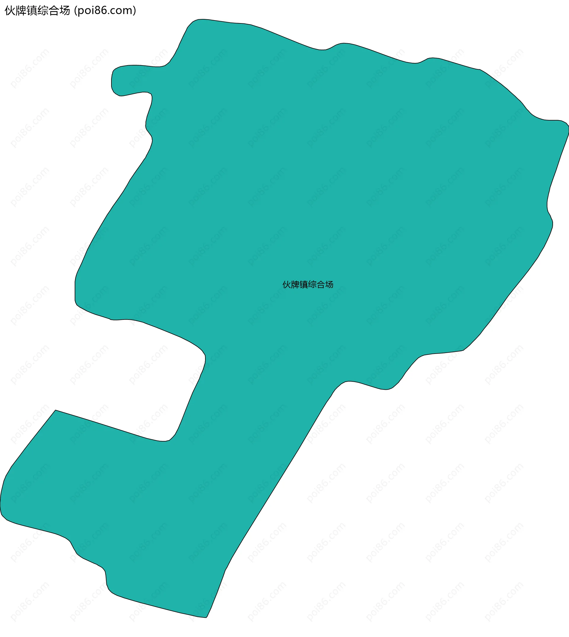 伙牌镇综合场边界地图
