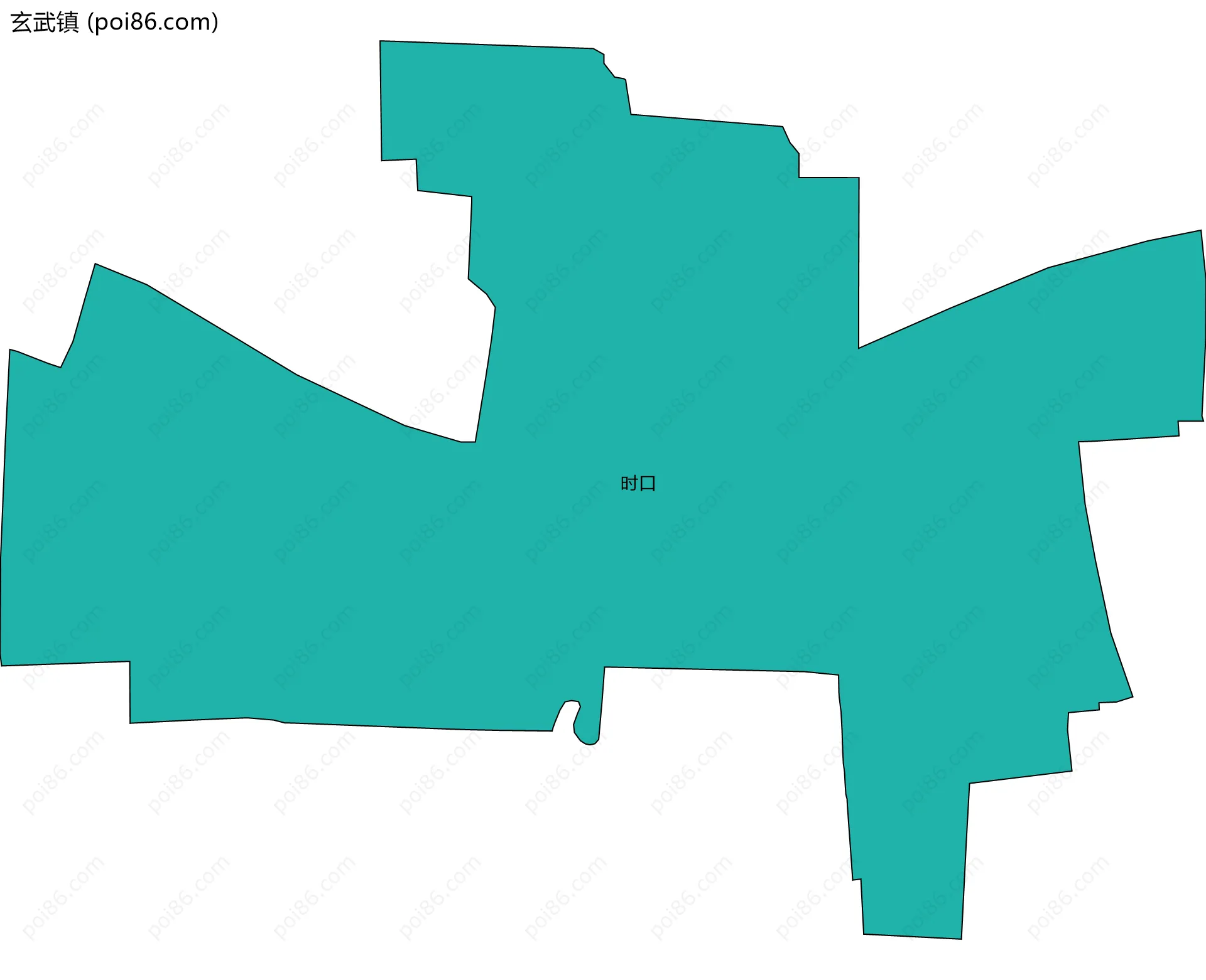 玄武镇边界地图(五级行政区划)
