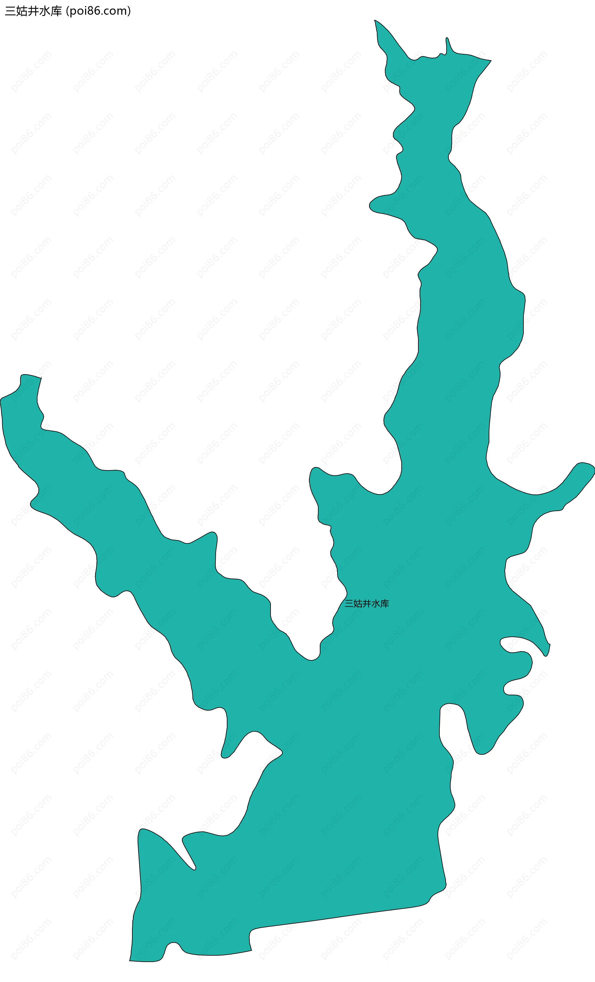三姑井水库边界地图