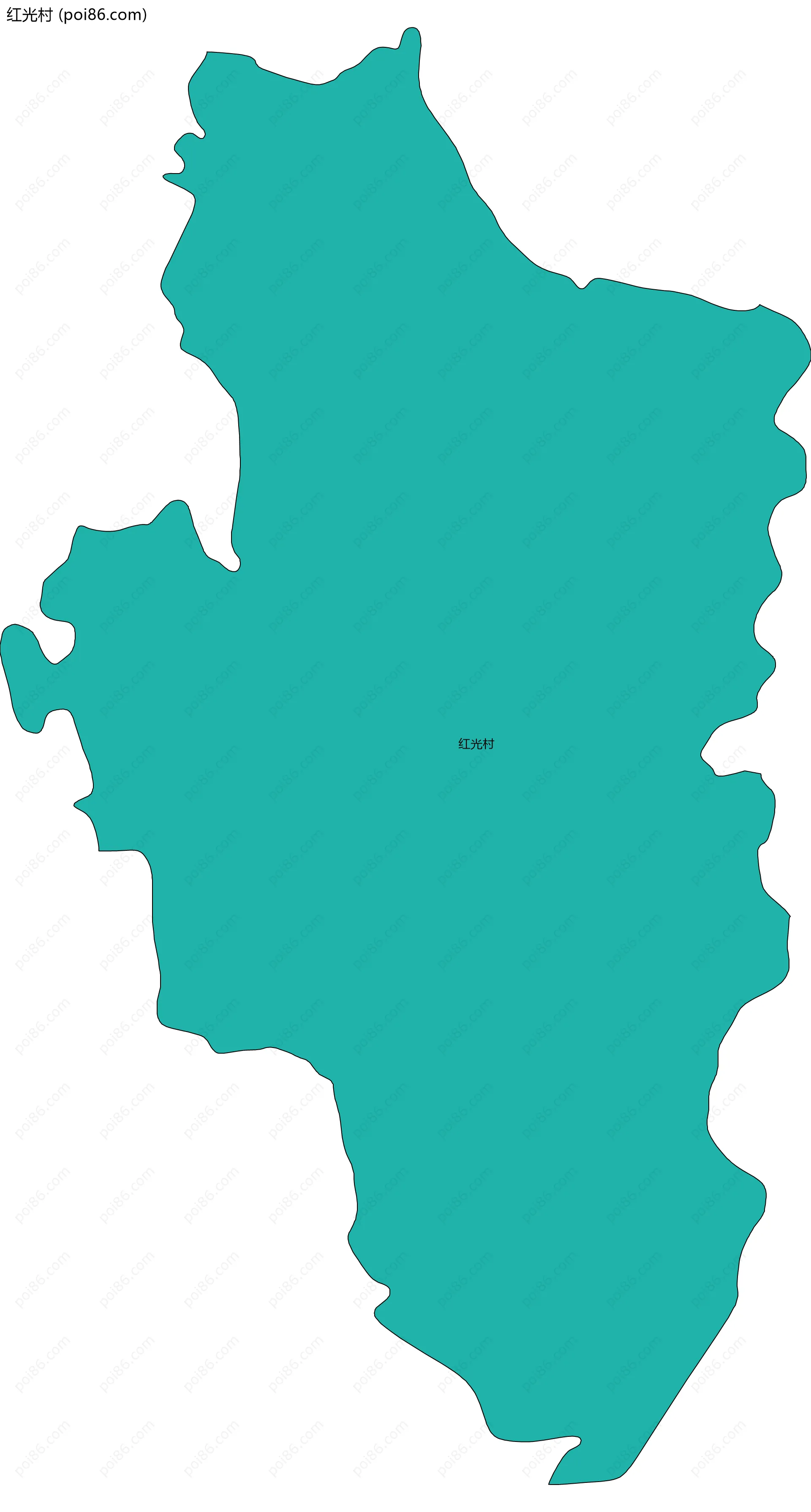红光村边界地图