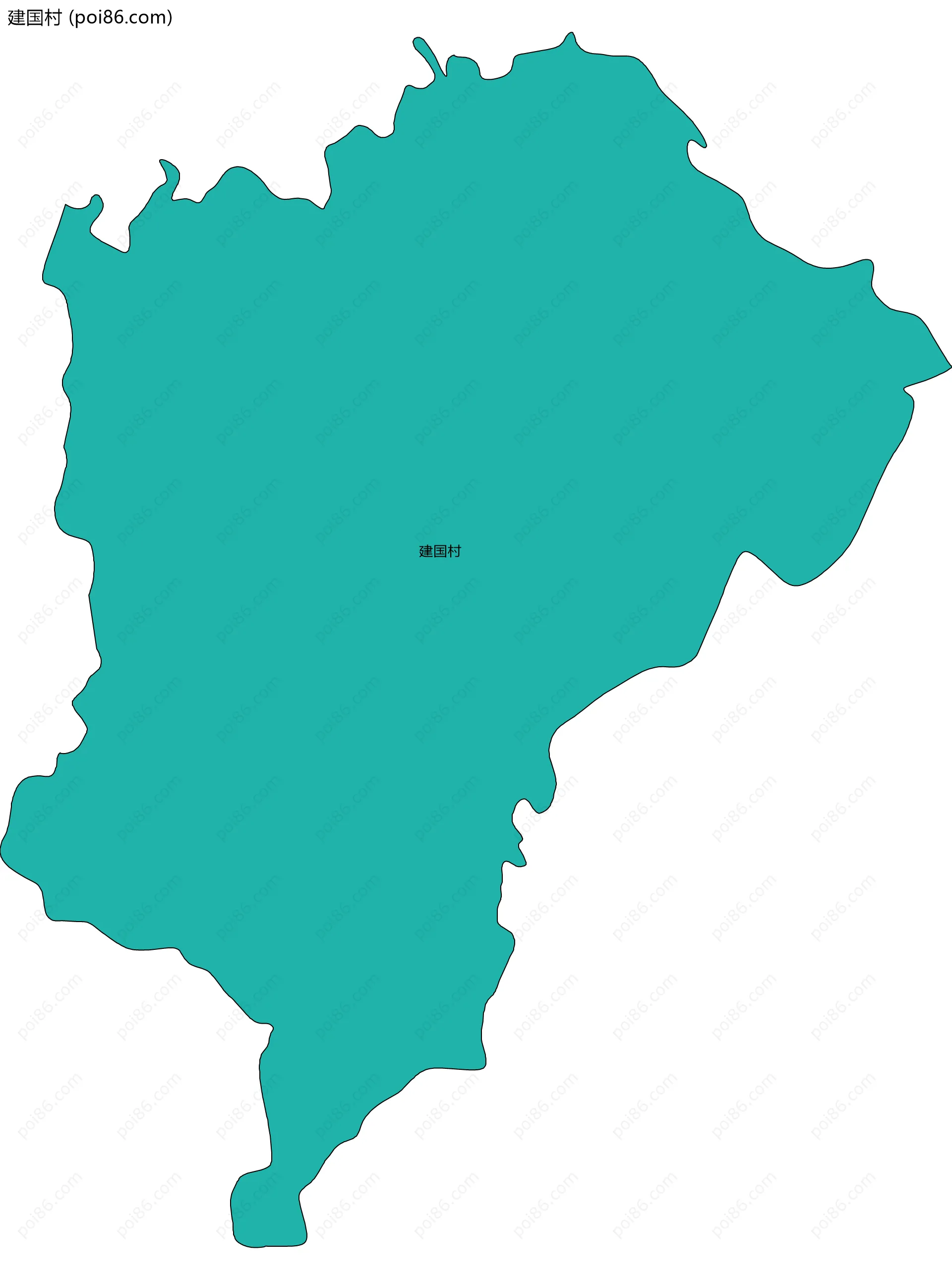 建国村边界地图