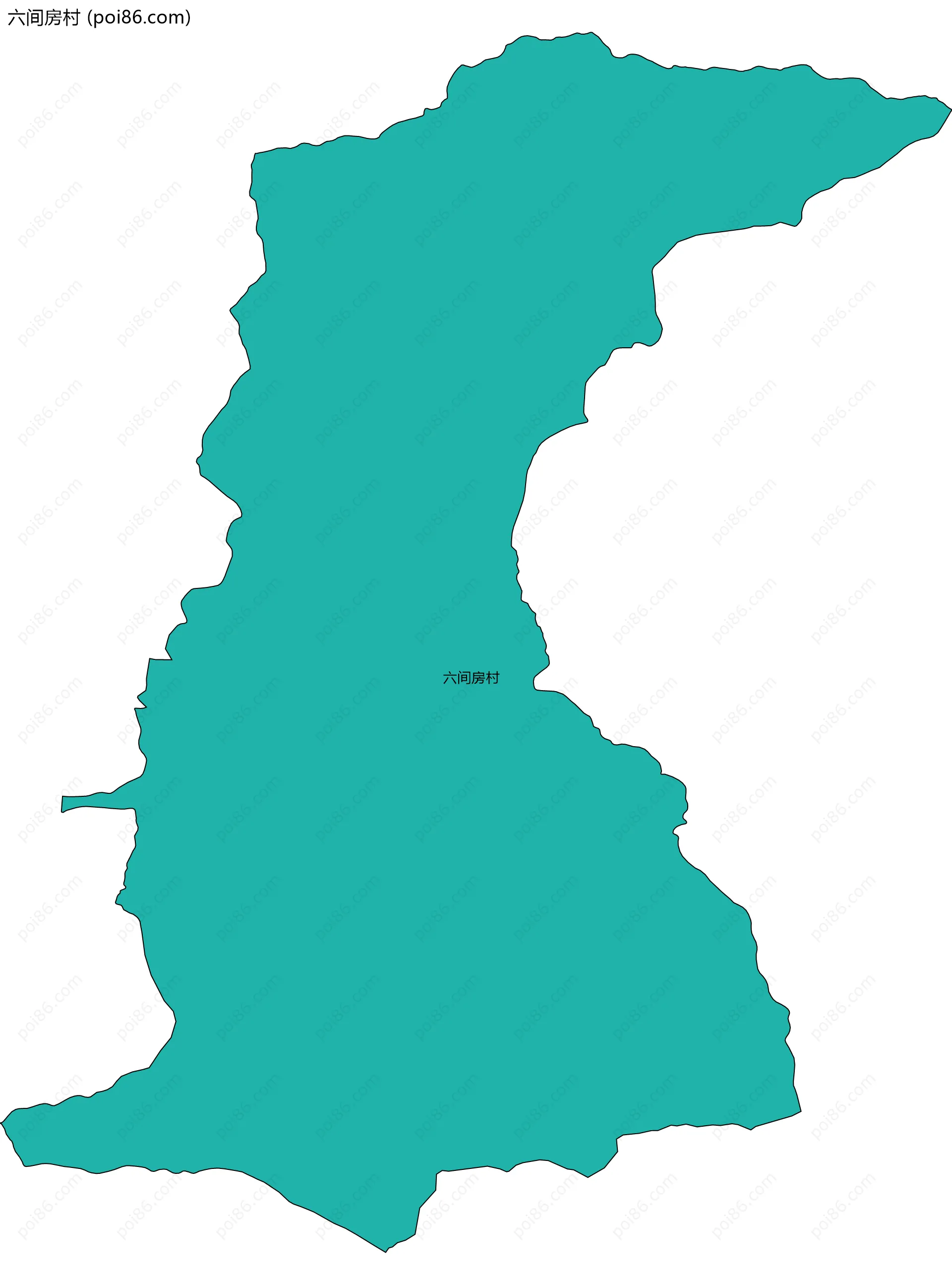 六间房村边界地图