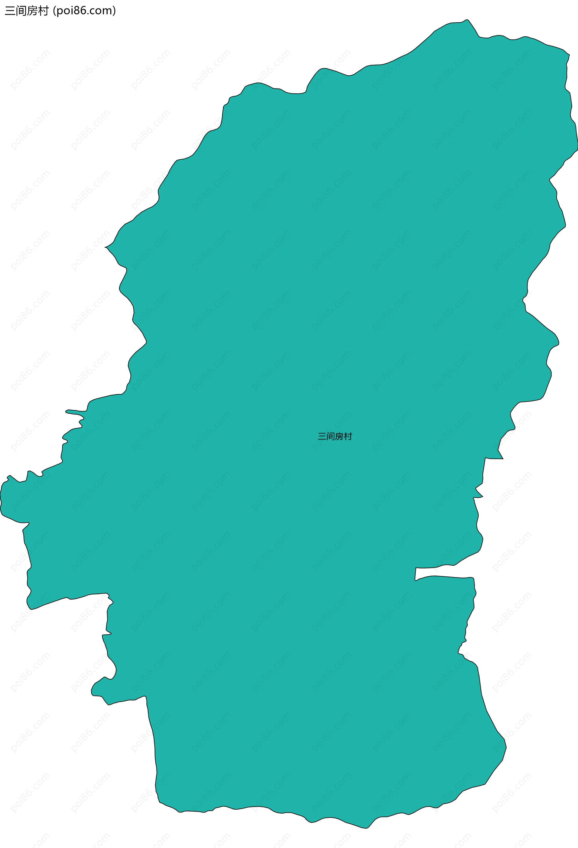 三间房村边界地图