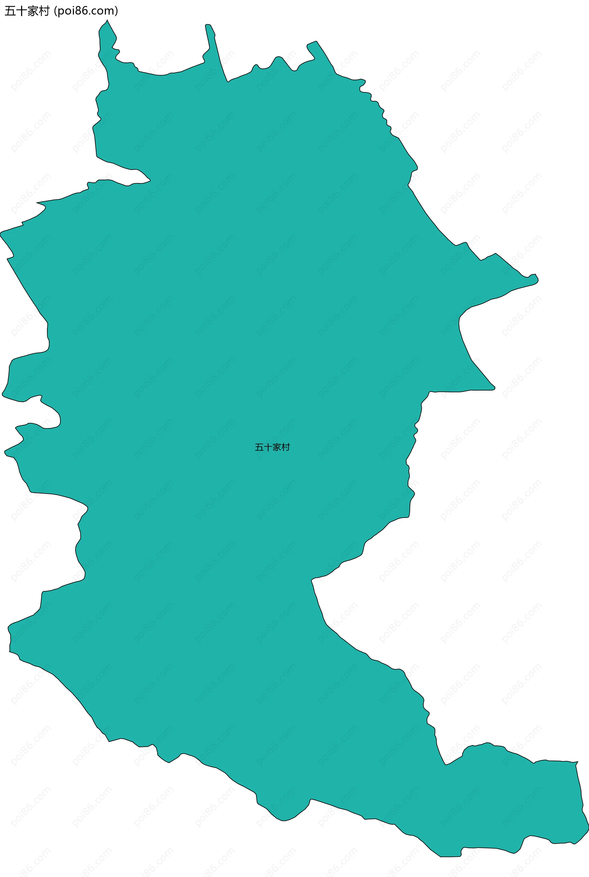 五十家村边界地图