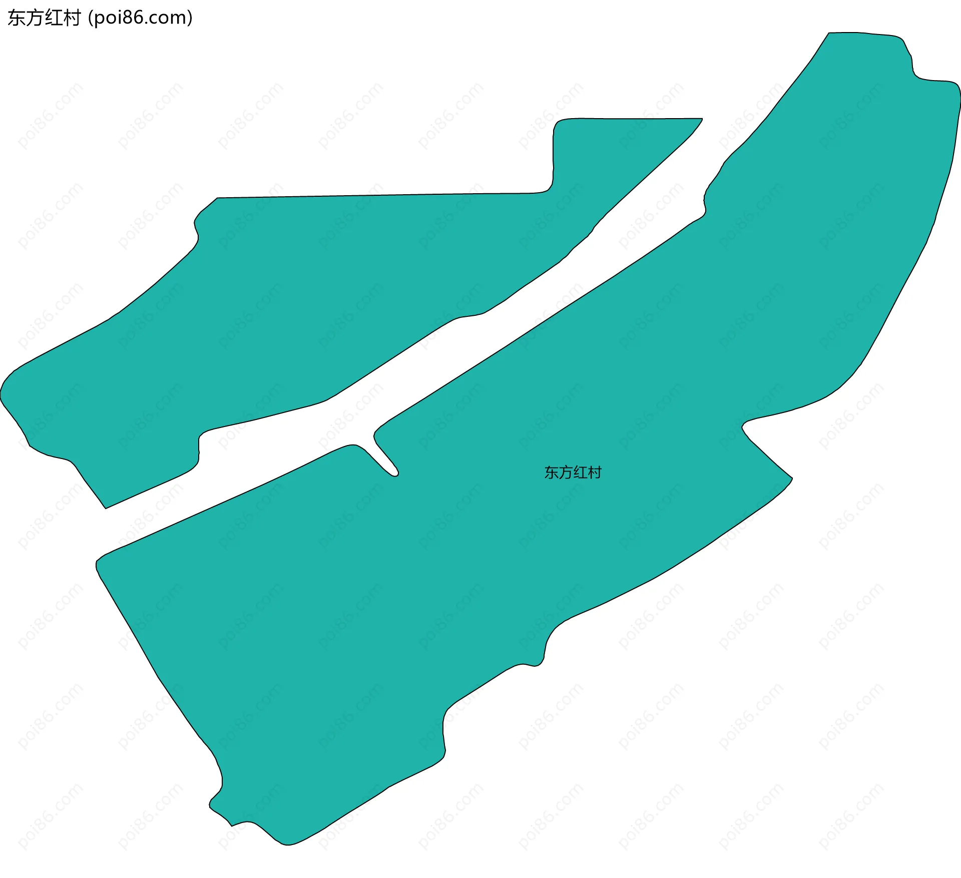 东方红村边界地图