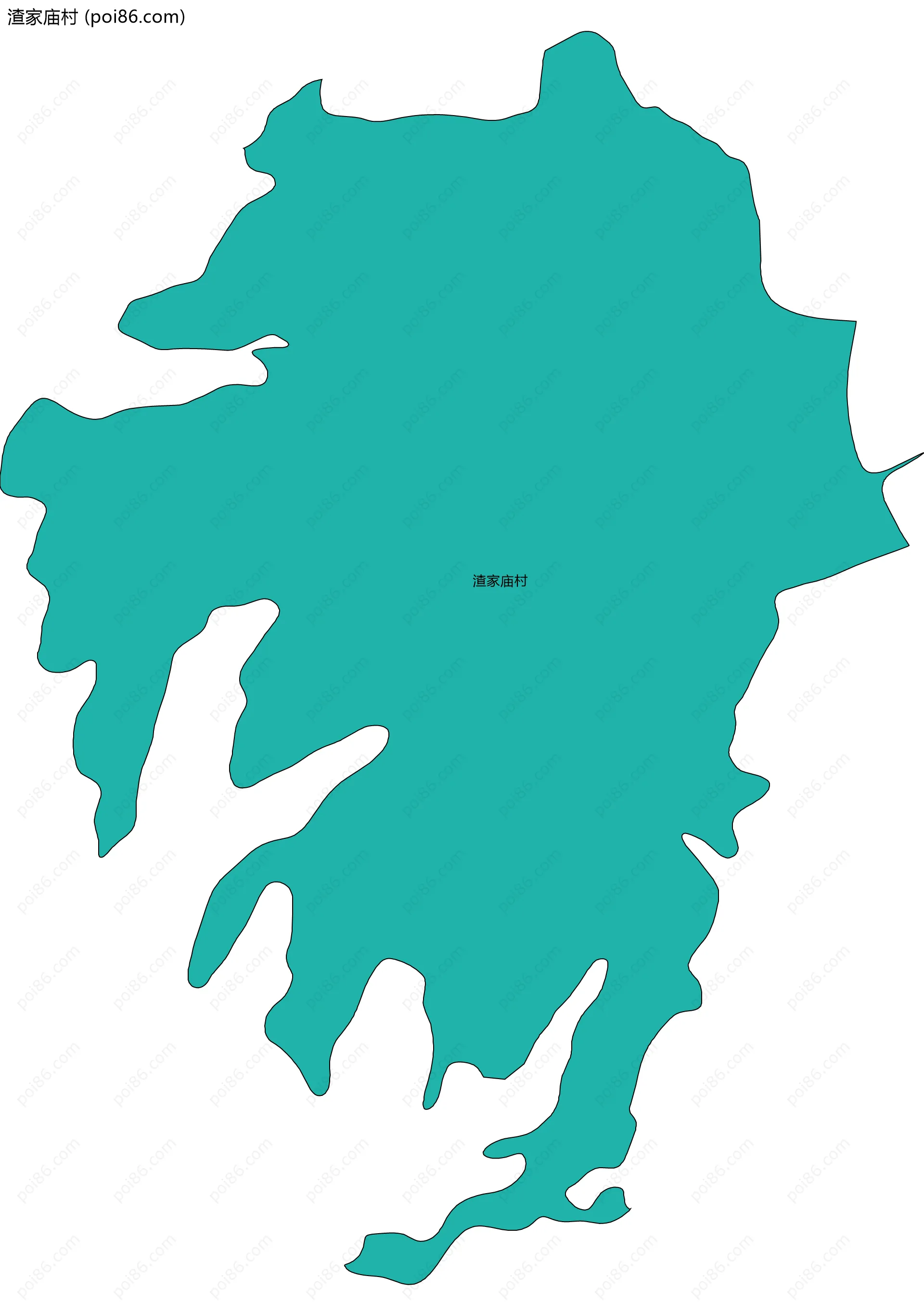 渣家庙村边界地图