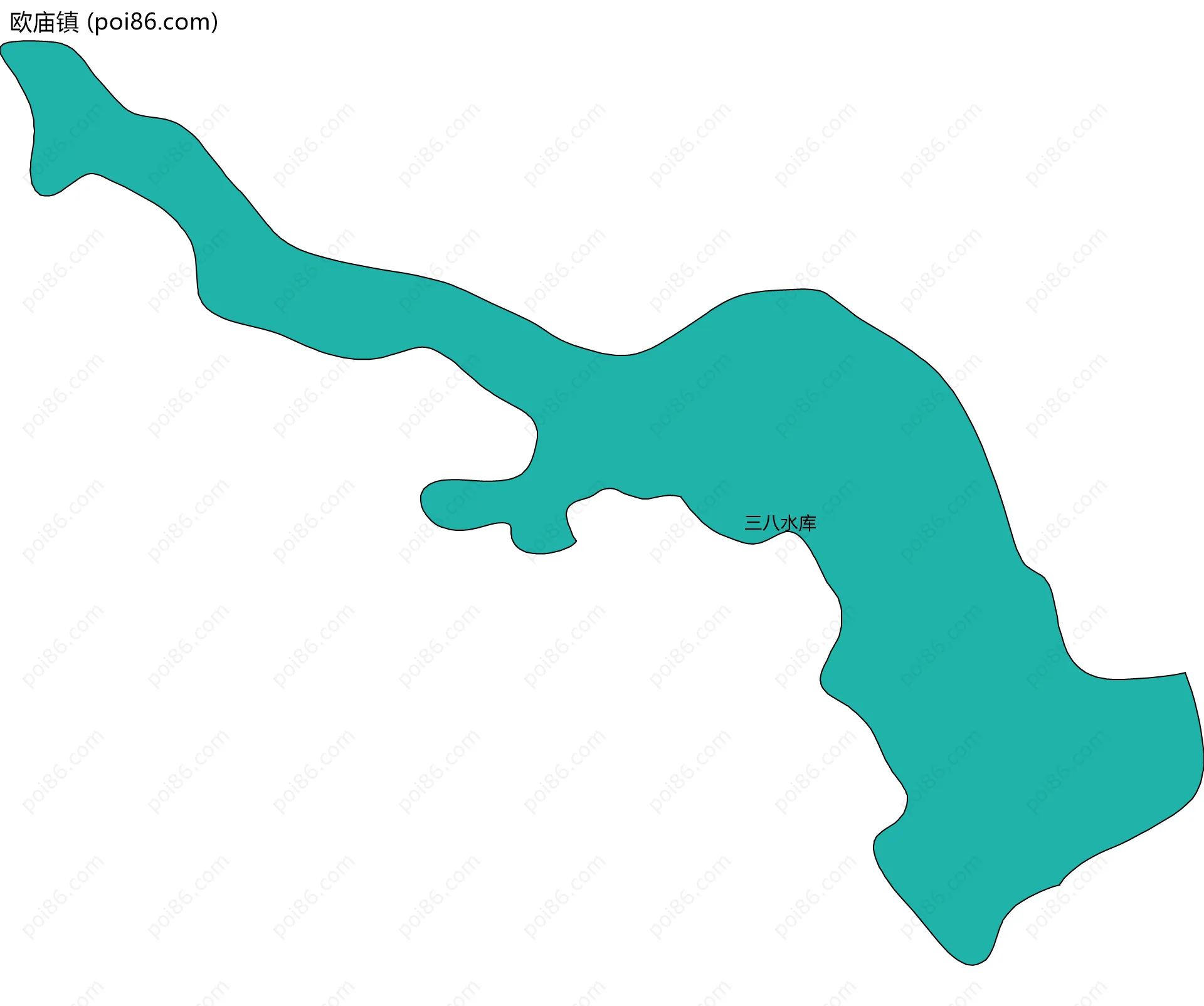 欧庙镇边界地图(五级行政区划)
