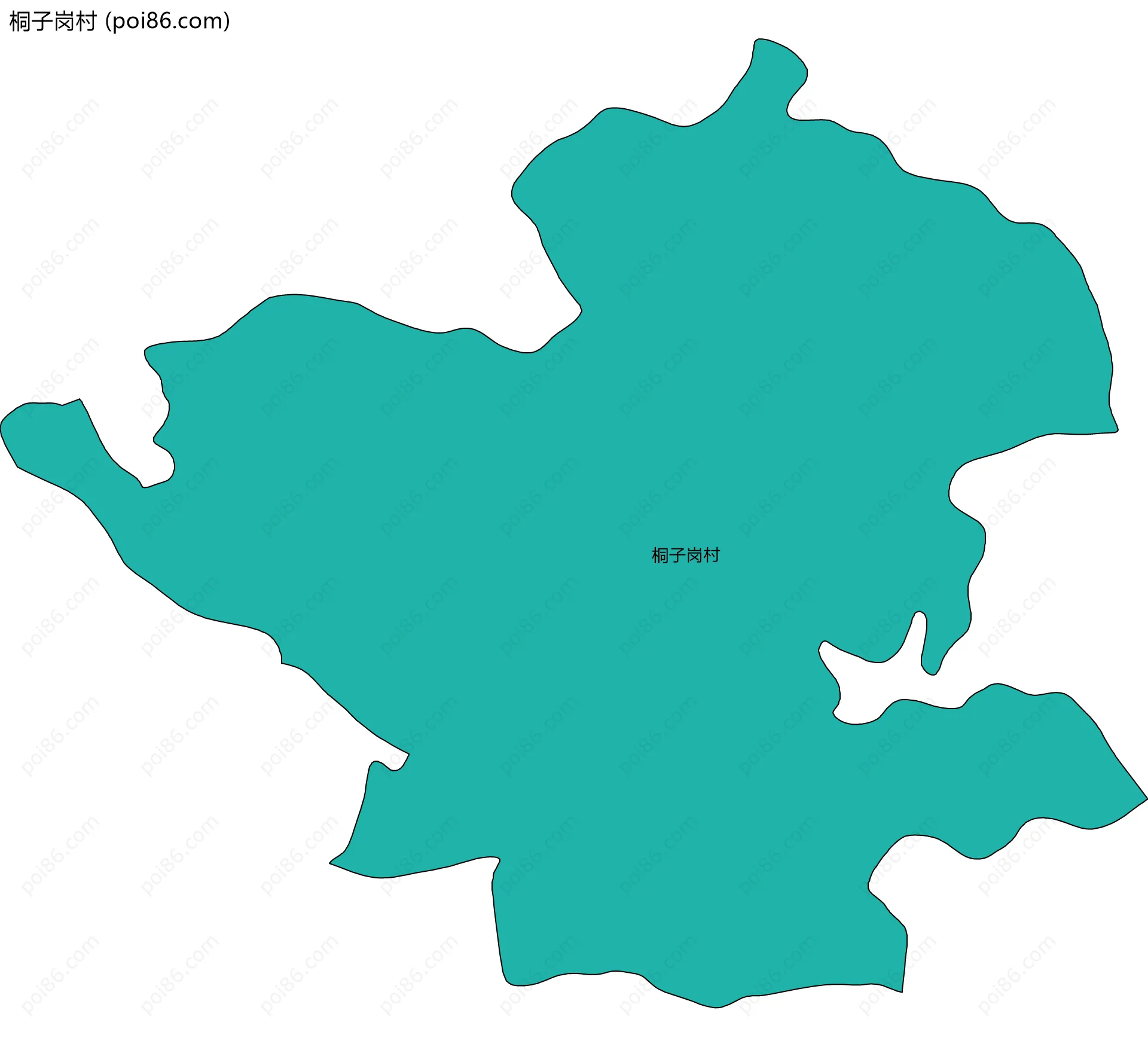 桐子岗村边界地图