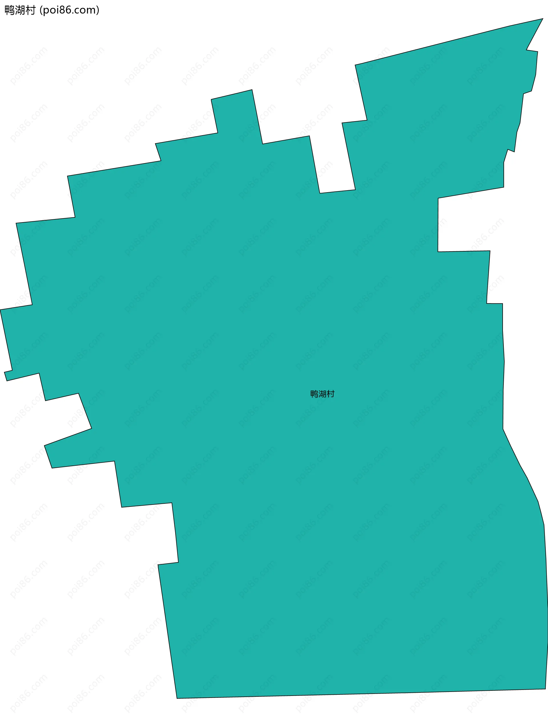 鸭湖村边界地图